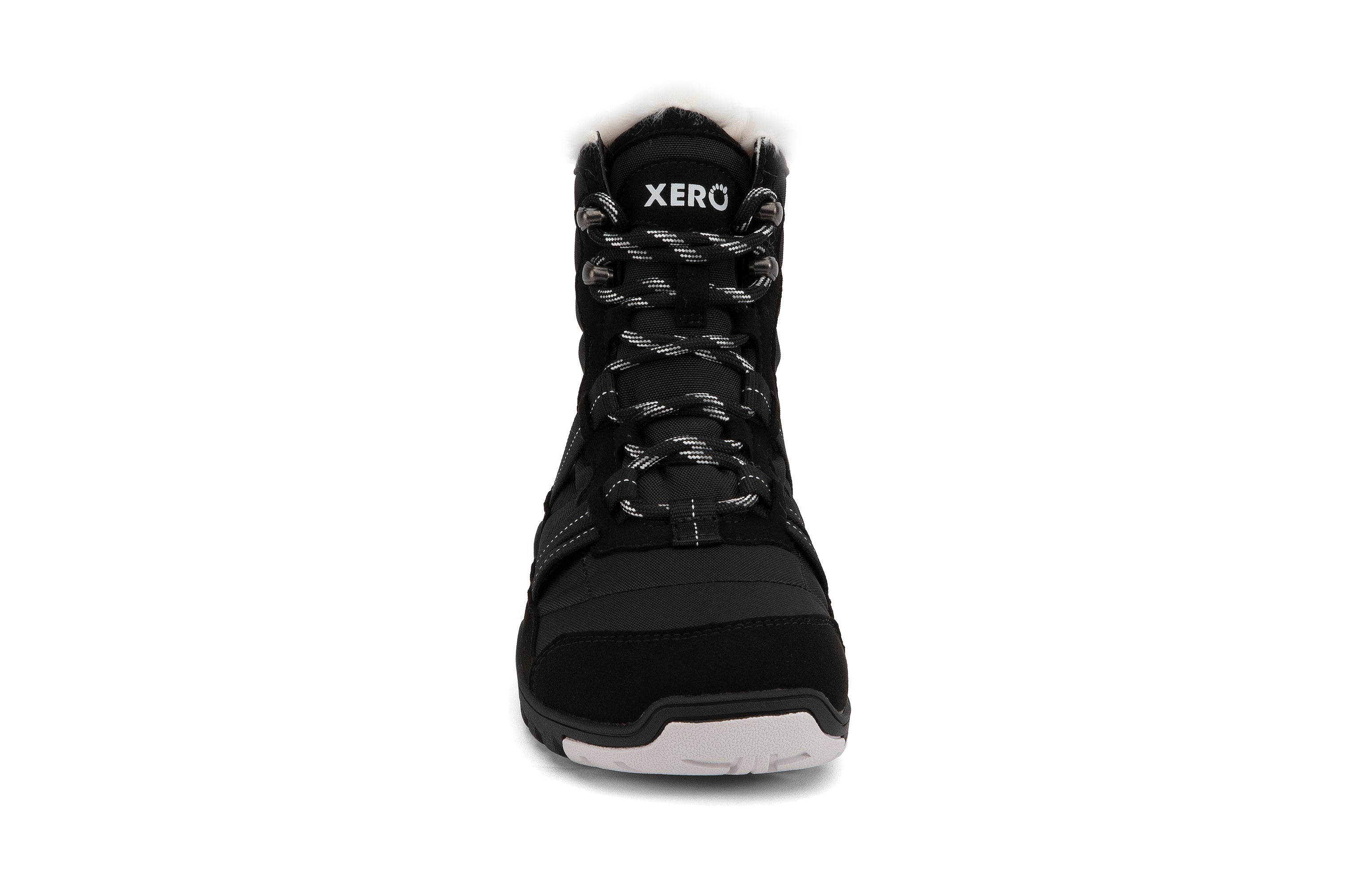 Xero Shoes Alpine Womens barfods vinterstøvler til kvinder i farven black, forfra
