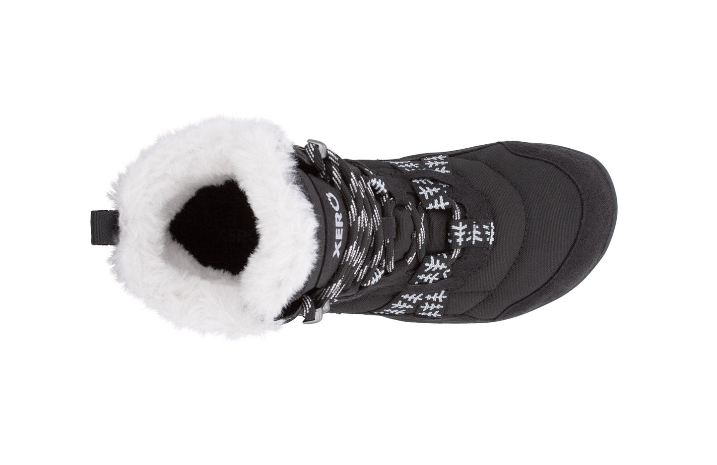 Xero Shoes Alpine Womens barfods vinterstøvler til kvinder i farven black (with symbols), top