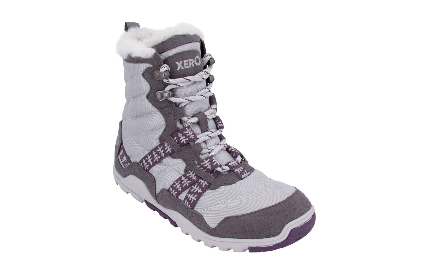 Xero Shoes Alpine Womens barfods vinterstøvler til kvinder i farven frost, vinklet