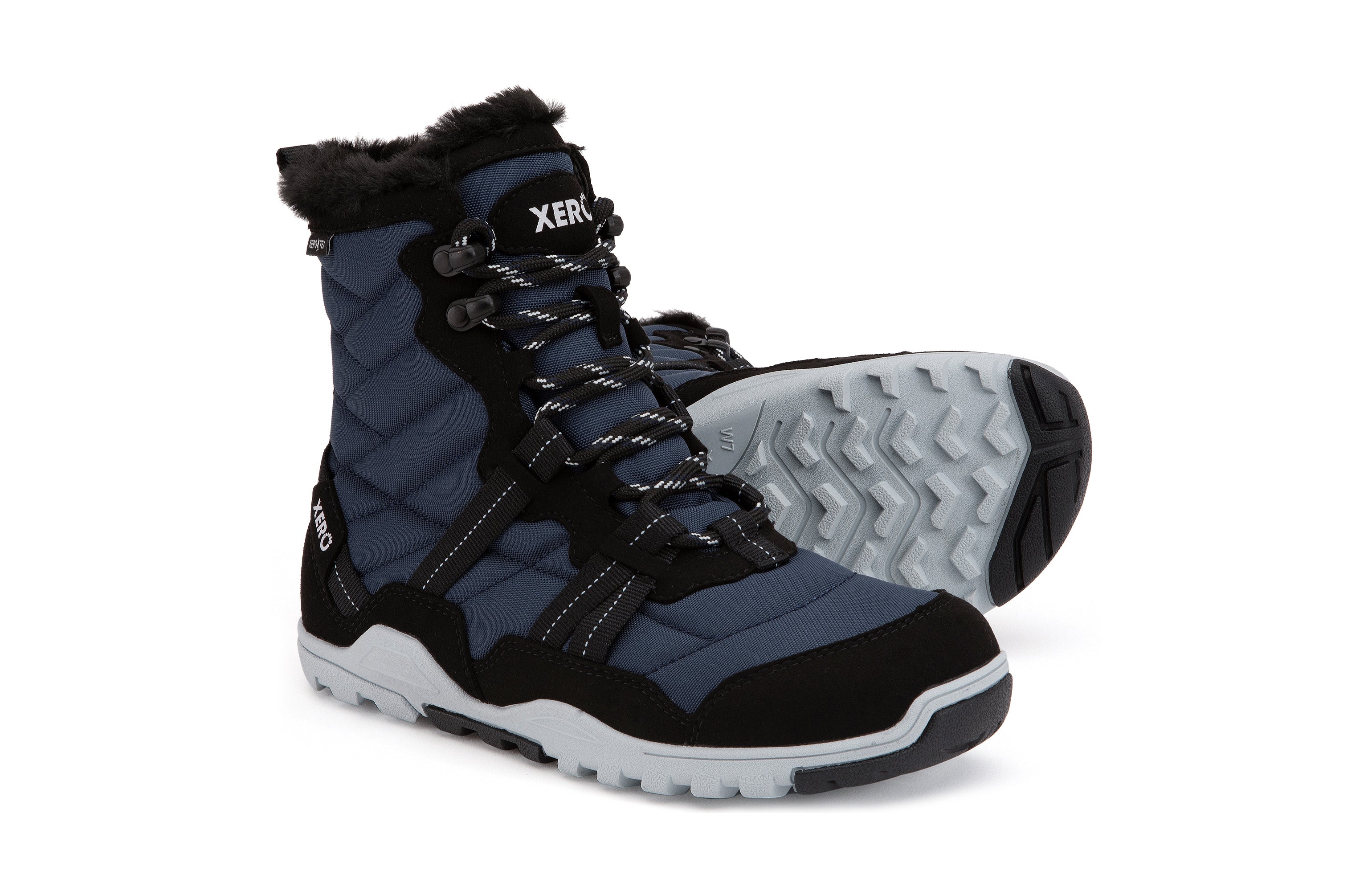 Xero Shoes Alpine Womens barfods vinterstøvler til kvinder i farven navy / black, par