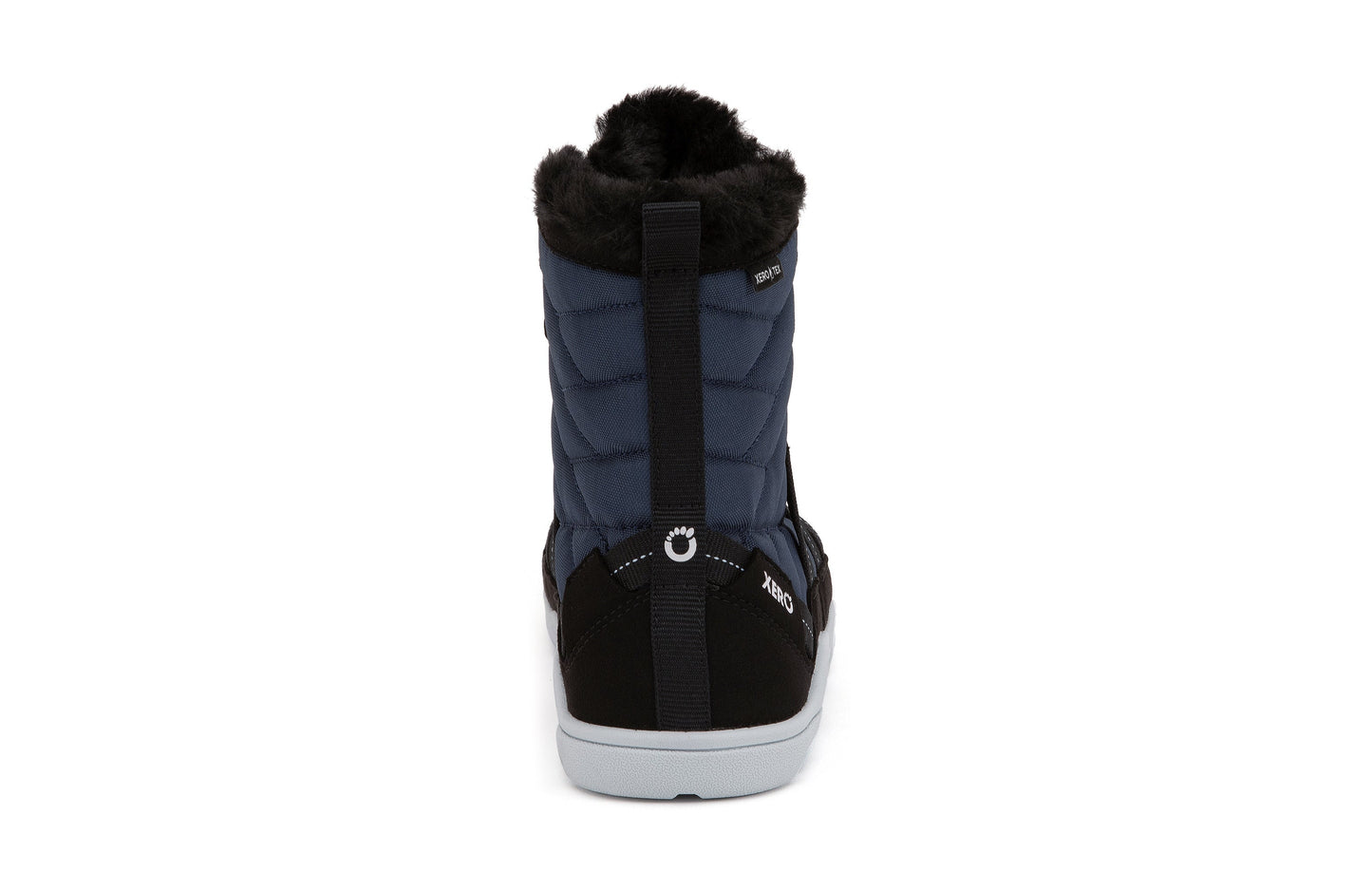 Xero Shoes Alpine Womens barfods vinterstøvler til kvinder i farven navy / black, bagfra