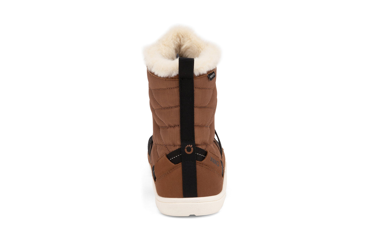 Xero Shoes Alpine Womens barfods vinterstøvler til kvinder i farven rubber brown / eggshell, bagfra