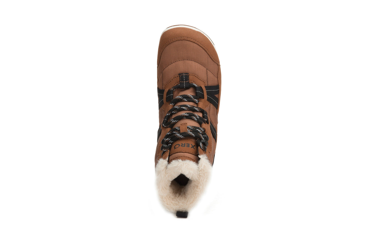 Xero Shoes Alpine Womens barfods vinterstøvler til kvinder i farven rubber brown / eggshell, top