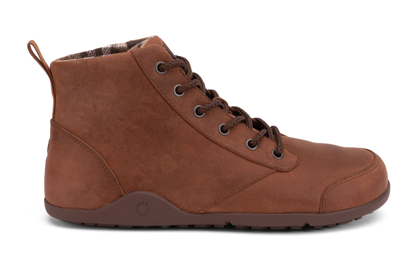 Xero Shoes Denver Leather barfods vinterstøvler til mænd i farven brown, yderside