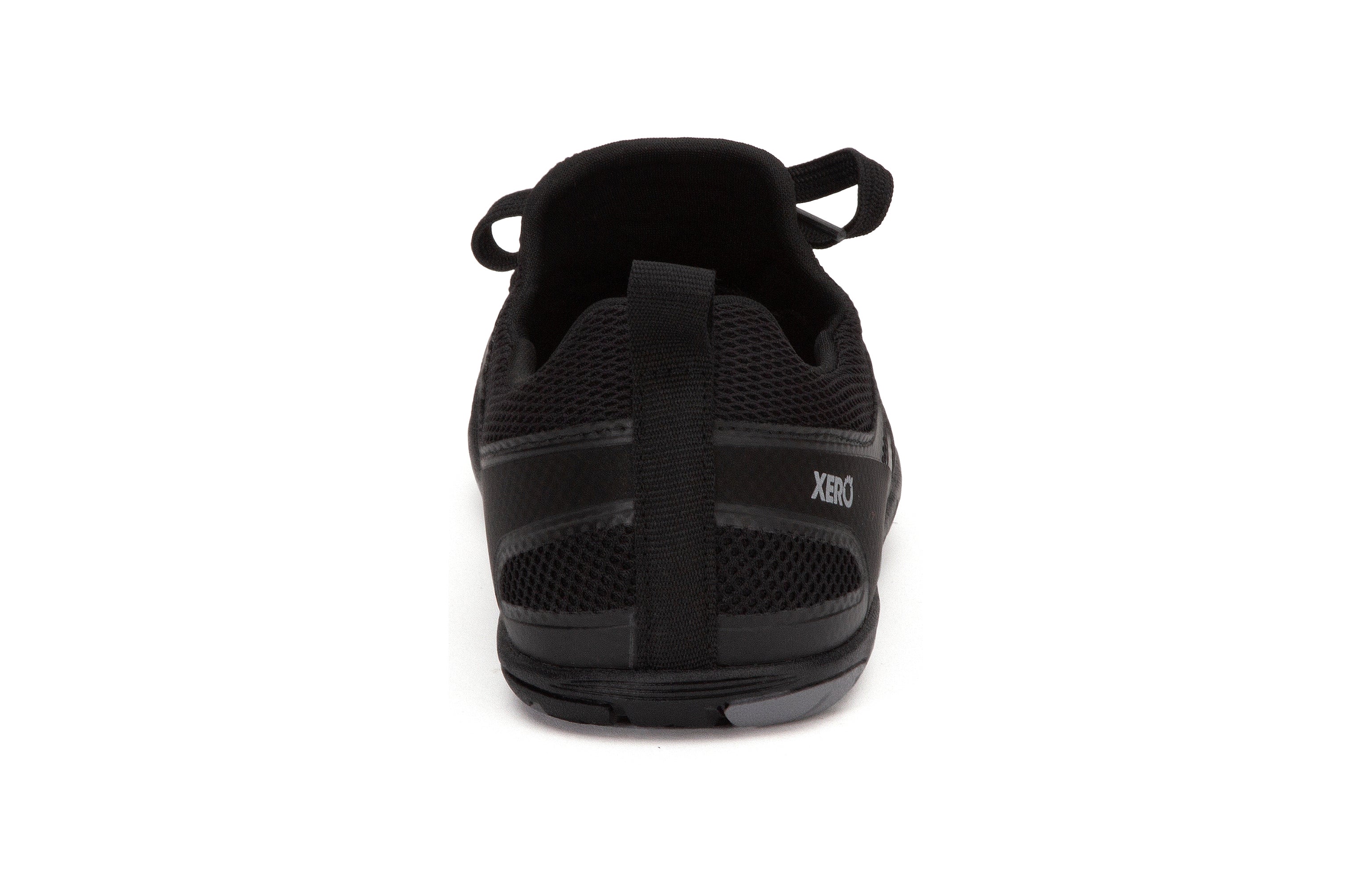 Xero Shoes Forza Runner Mens barfods løbesko til mænd i farven black, bagfra