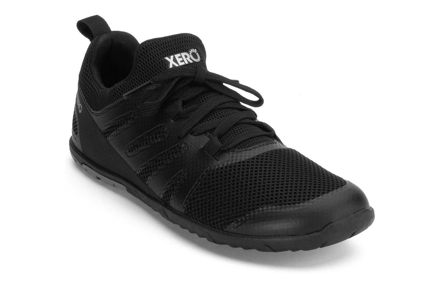 Xero Shoes Forza Runner Mens barfods løbesko til mænd i farven black, vinklet