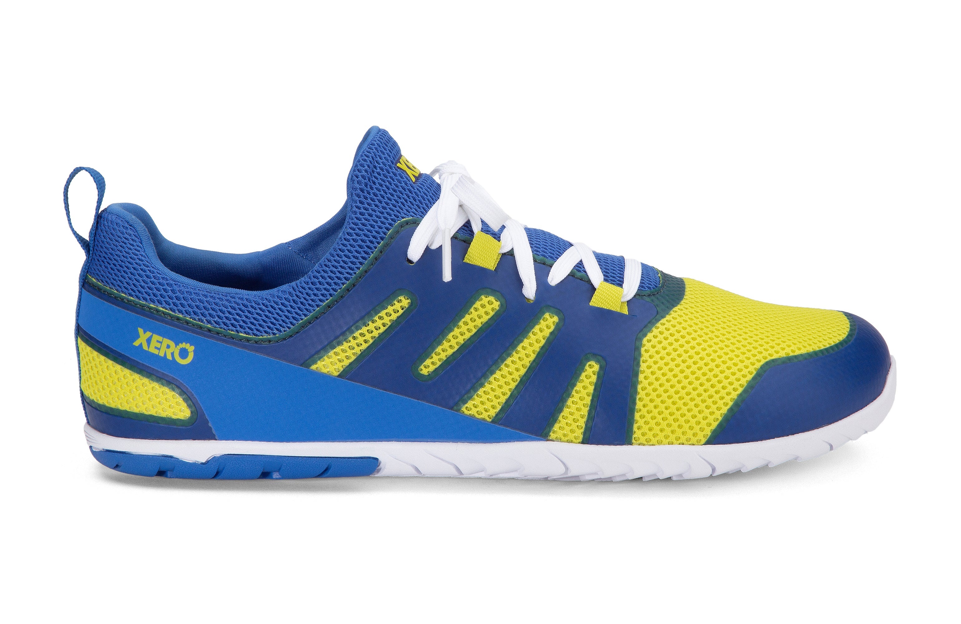 Xero Shoes Forza Runner Mens barfods løbesko til mænd i farven victory blue / sulphur, yderside