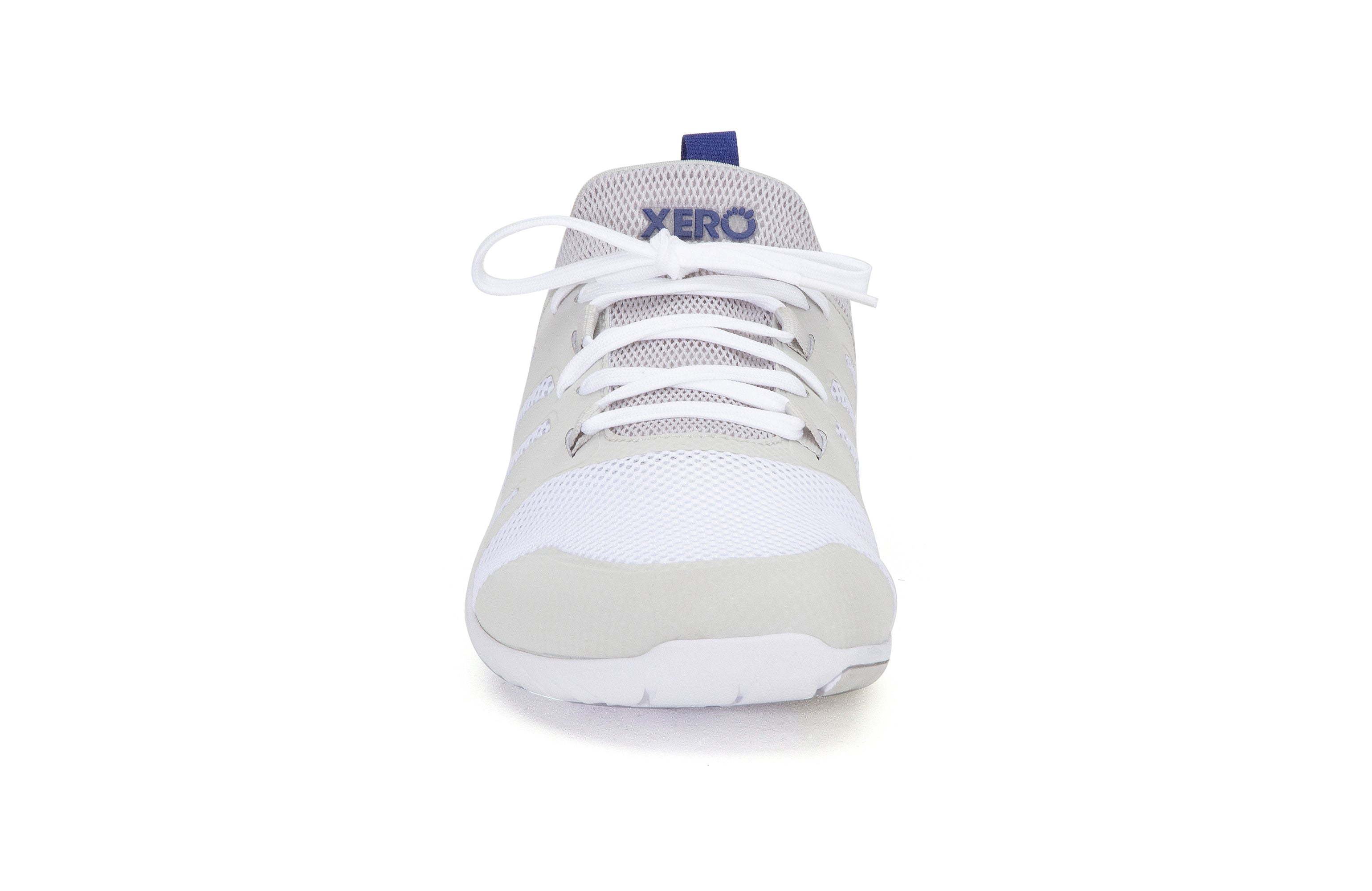 Xero Shoes Forza Runner Mens barfods løbesko til mænd i farven white / sodalite blue, forfra