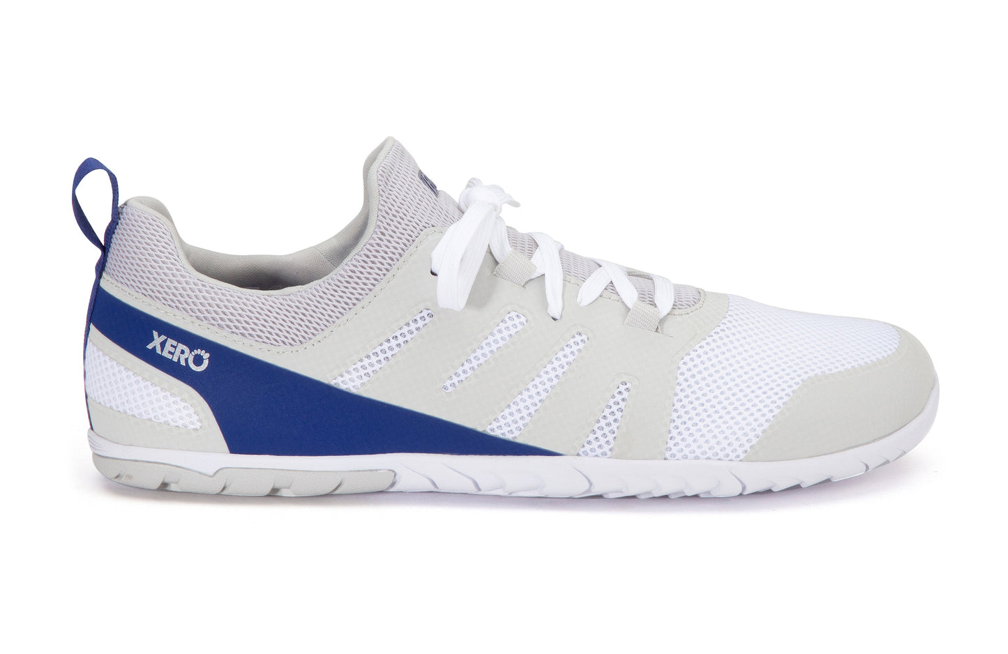 Xero Shoes Forza Runner Mens barfods løbesko til mænd i farven white / sodalite blue, yderside