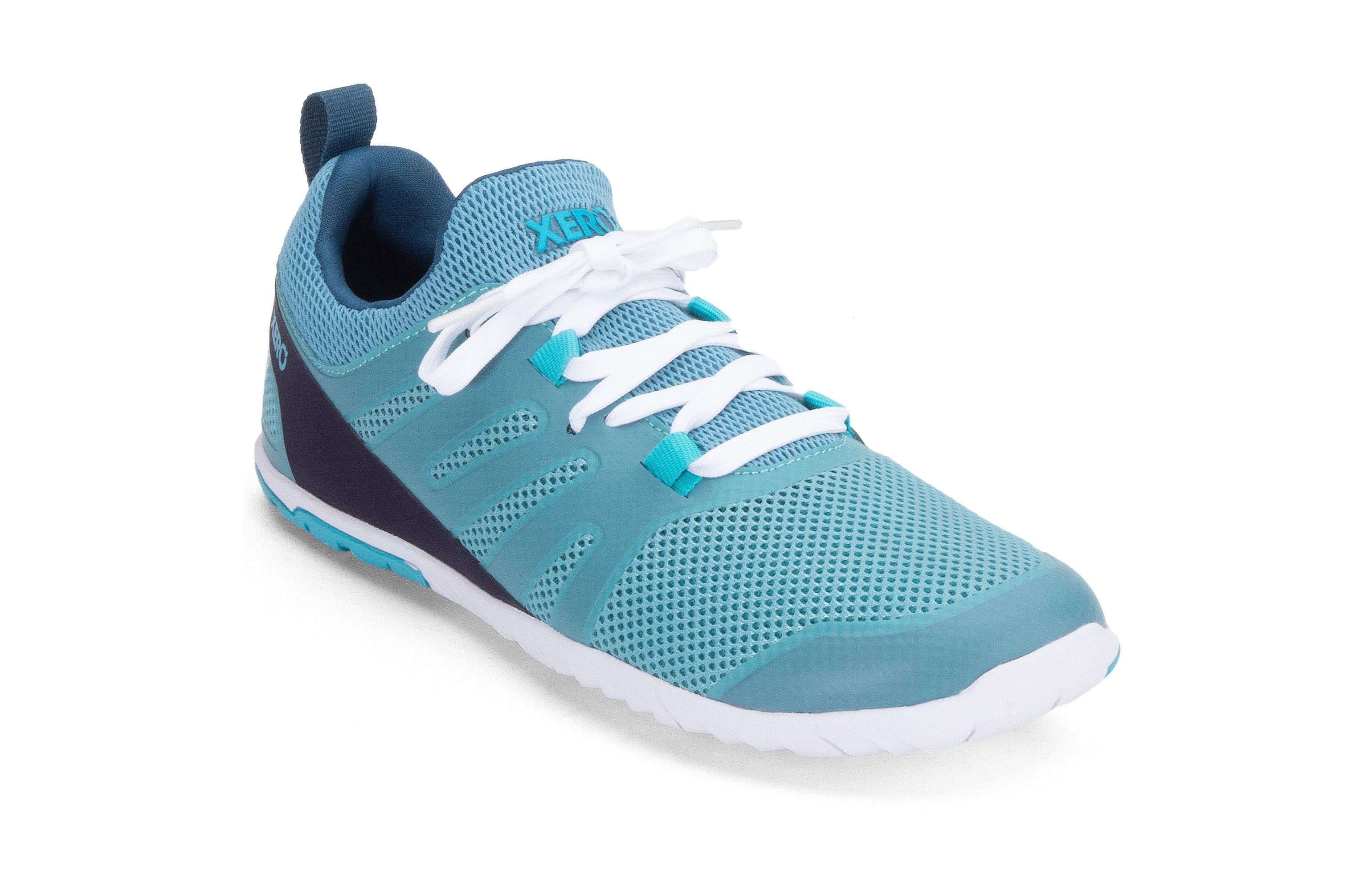 Xero Shoes Forza Runner Womens barfods løbesko til kvinder i farven blue/peacoat, vinklet