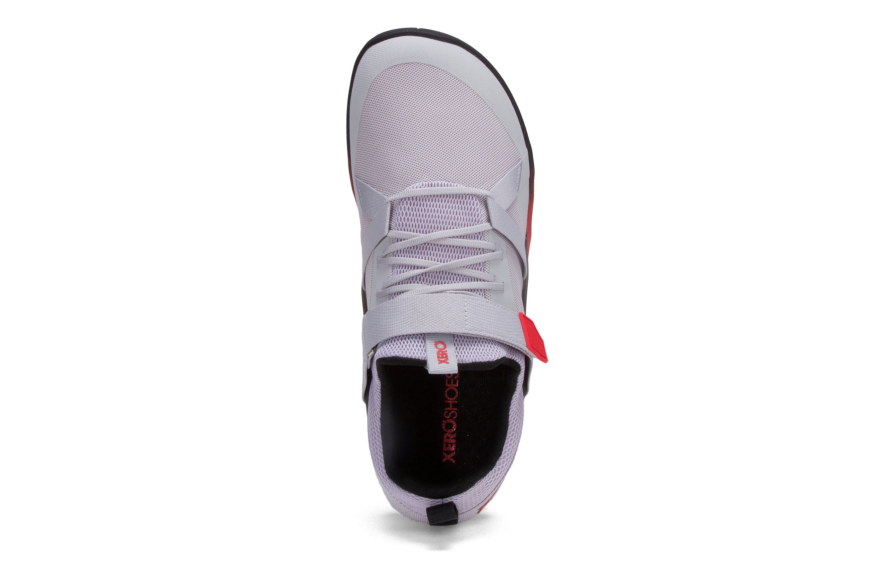 Xero Shoes Forza Trainer Mens barfods træningssko til mænd i farven micro gray / red, top