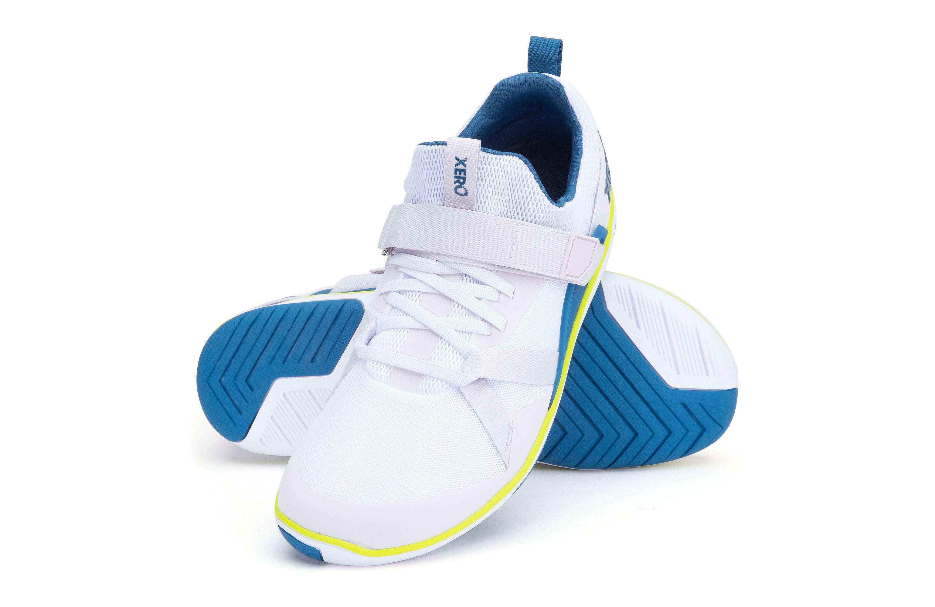 Xero Shoes Forza Trainer Mens barfods træningssko til mænd i farven white / blue sapphire, par