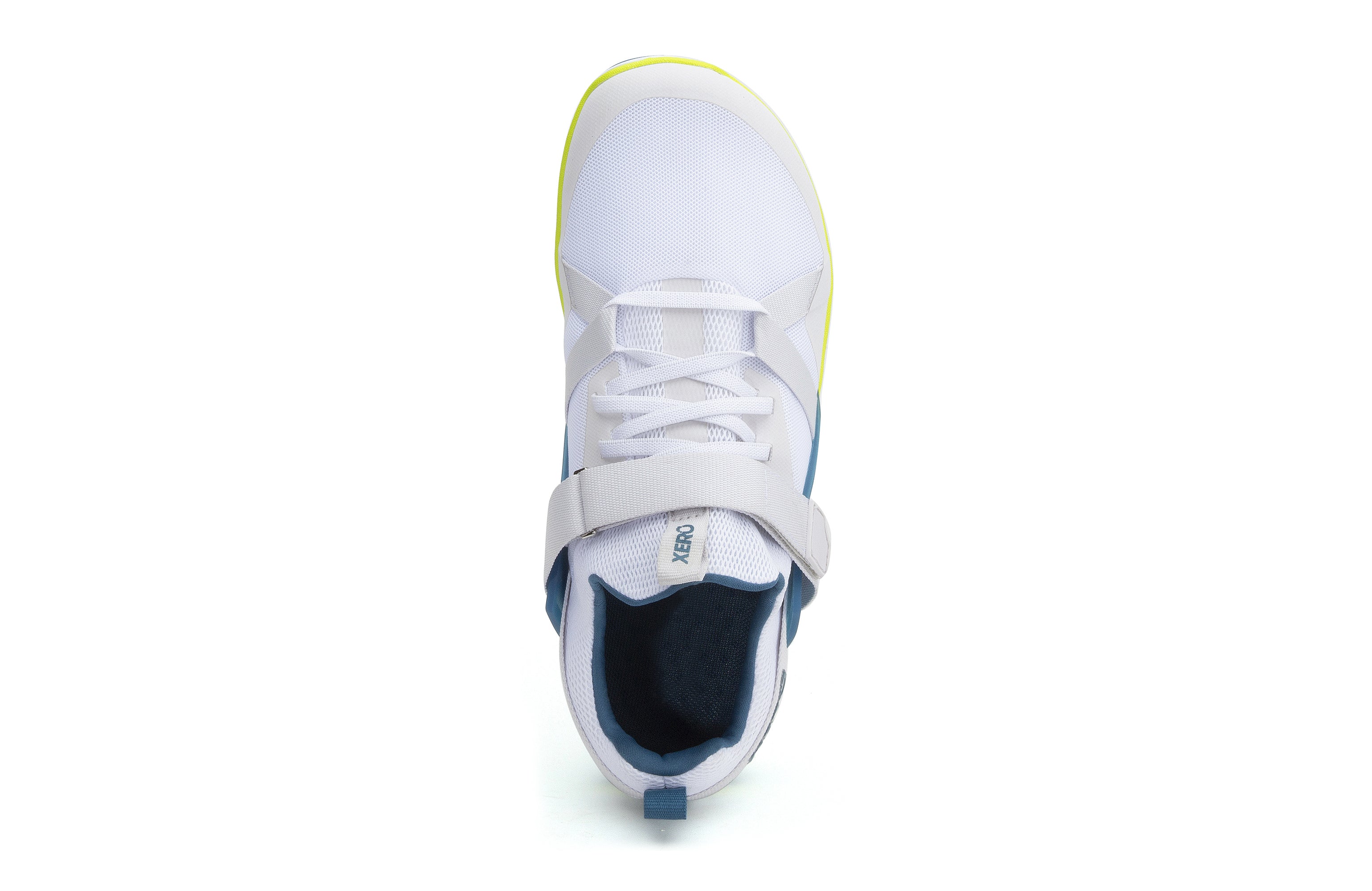 Xero Shoes Forza Trainer Mens barfods træningssko til mænd i farven white / blue sapphire, top