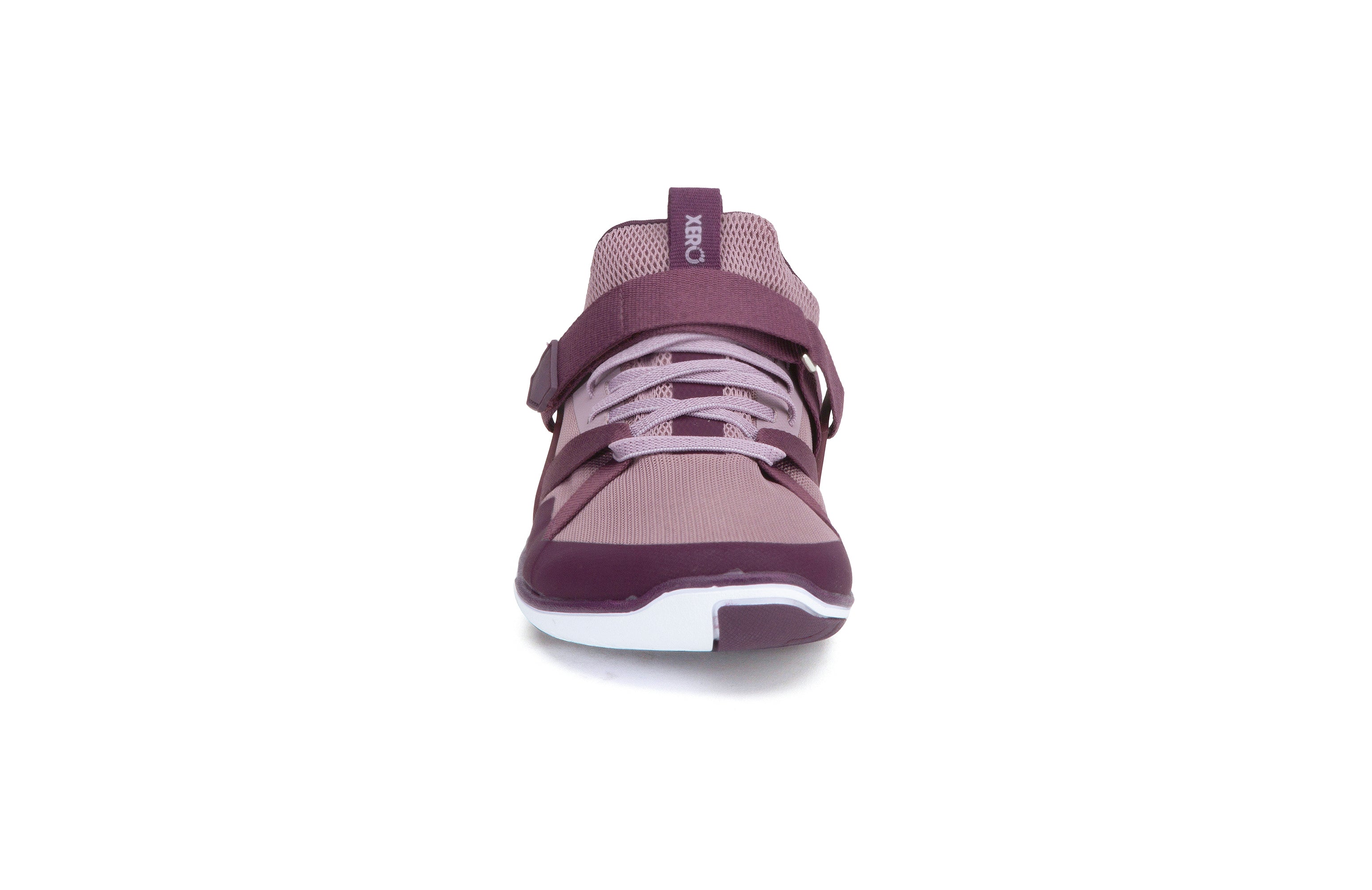 Xero Shoes Forza Trainer Womens barfods træningssko til kvinder i farven elderberry / fig, forfra