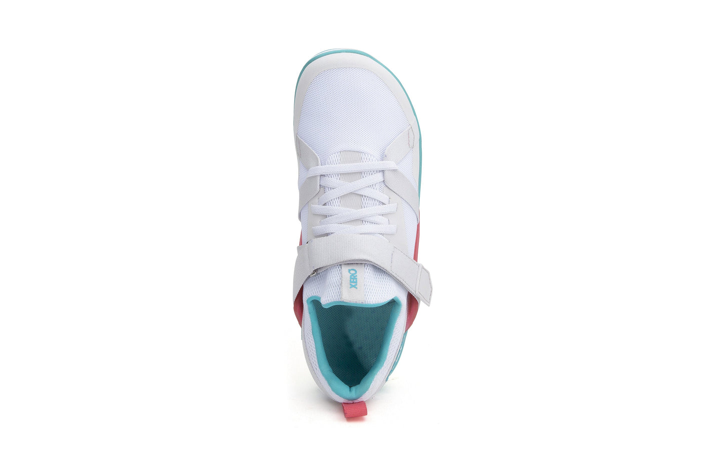 Xero Shoes Forza Trainer Womens barfods træningssko til kvinder i farven white / scuba blue, top