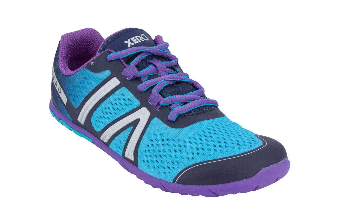 Xero Shoes HFS Womens barfods træningssko/løbesko til kvinder i farven atoll blue, vinklet