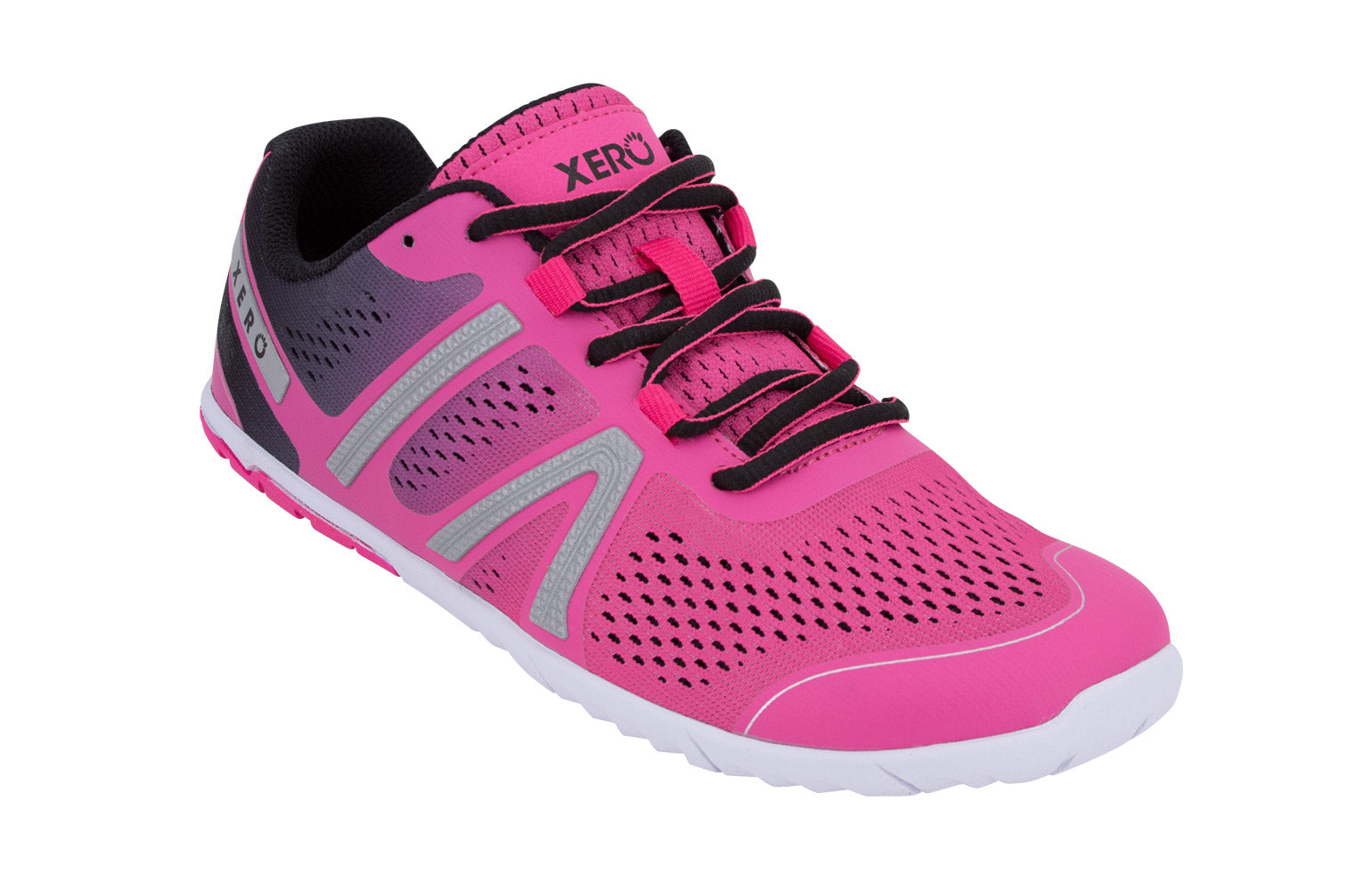 Xero Shoes HFS Womens barfods træningssko/løbesko til kvinder i farven pink glow, vinklet
