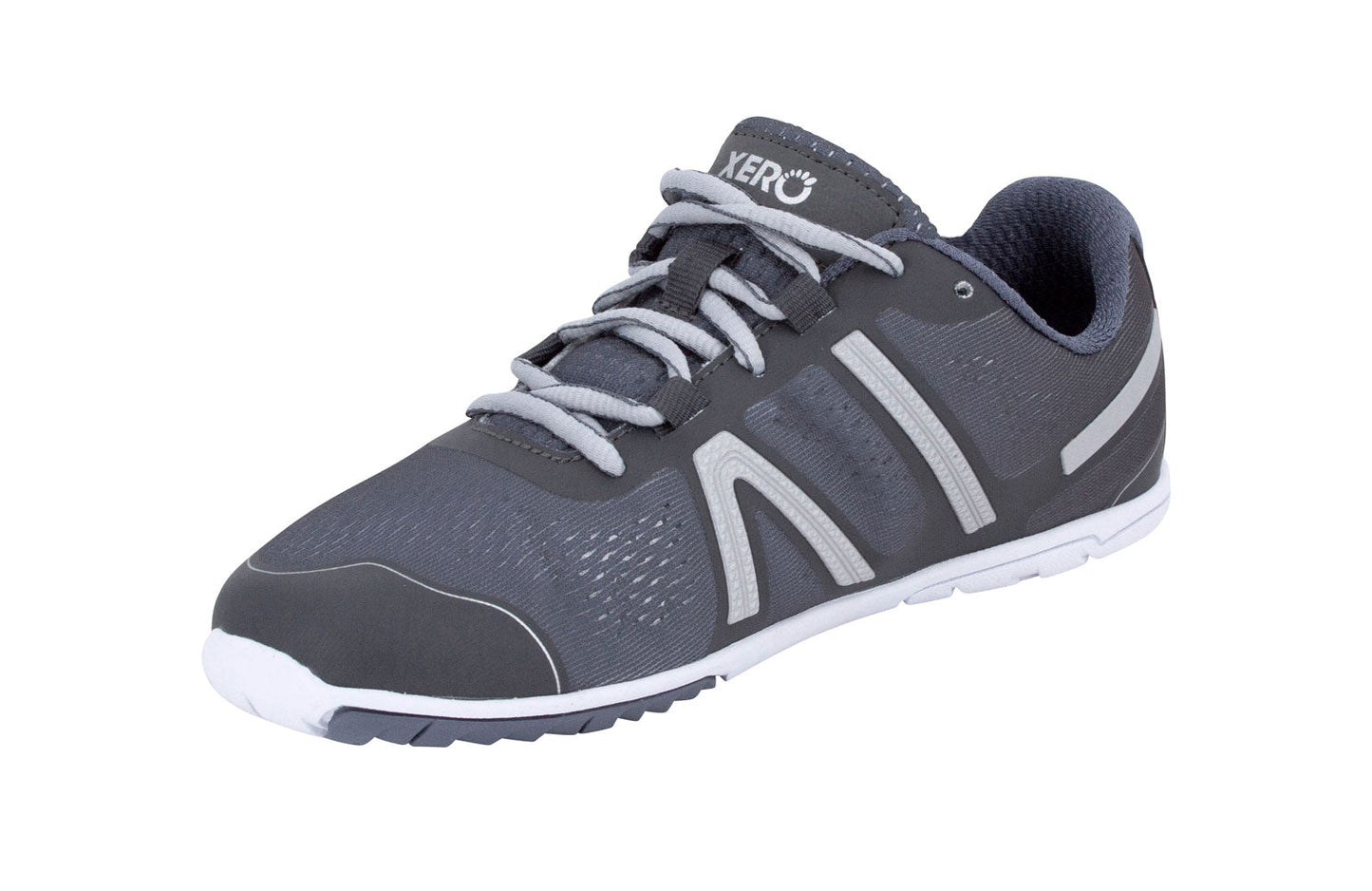 Xero Shoes HFS Womens barfods træningssko/løbesko til kvinder i farven steel gray, vinklet
