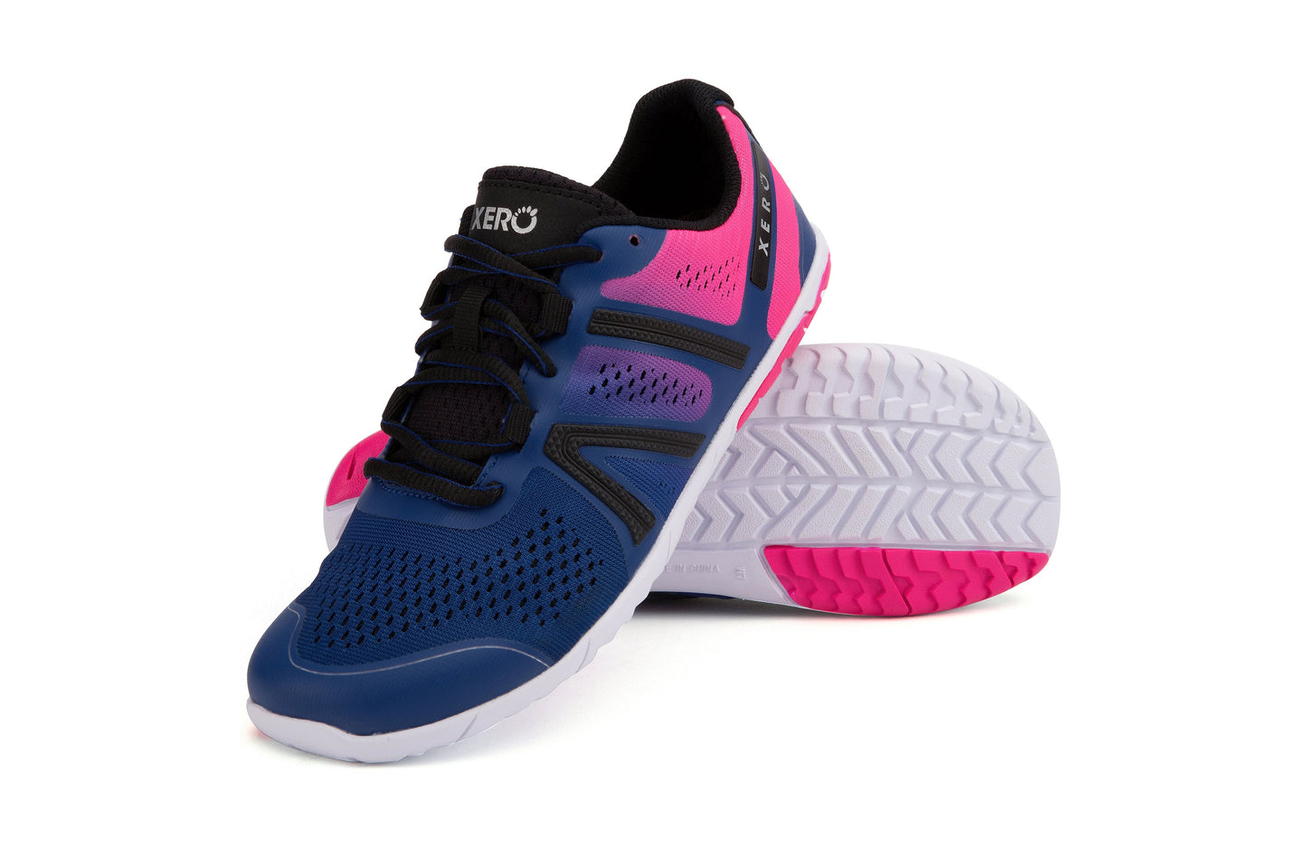Xero Shoes HFS Womens barfods træningssko til kvinder i farven sodalite blue / pink glow, par