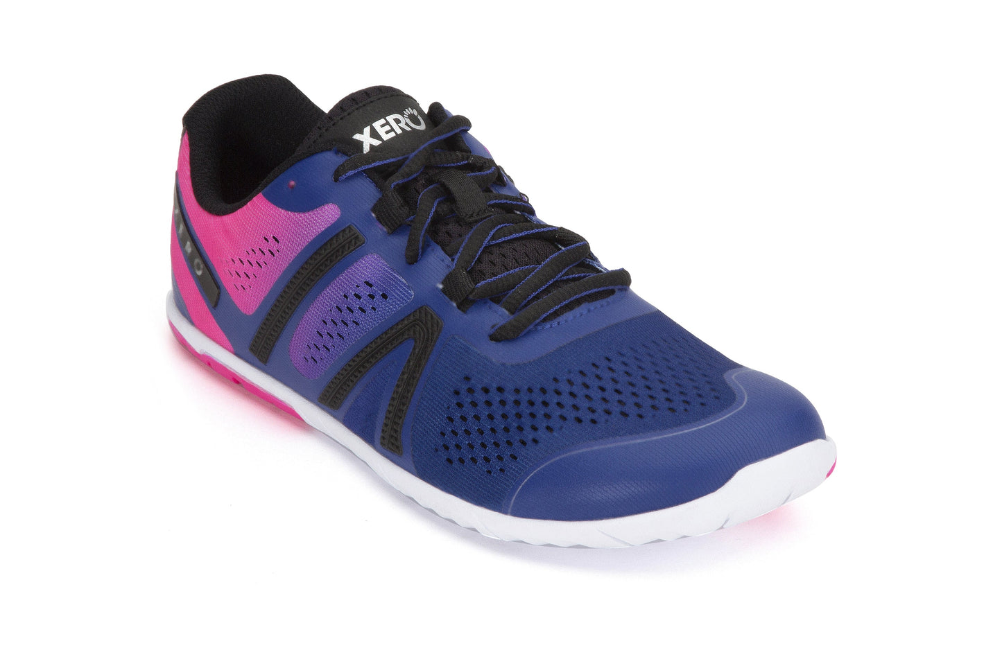 Xero Shoes HFS Womens barfods træningssko til kvinder i farven sodalite blue / pink glow, vinklet