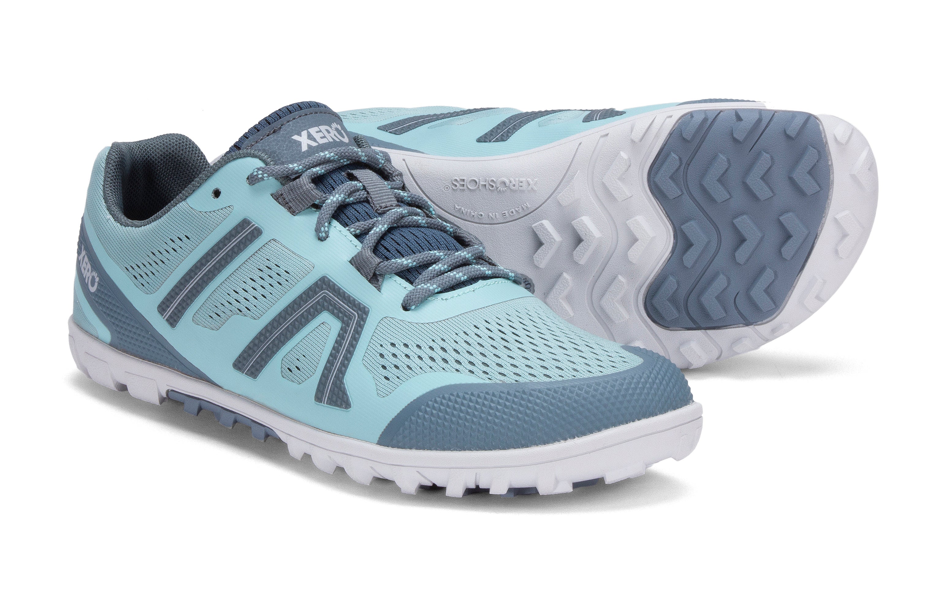 Xero Shoes Mesa Trail barfods trailsko til kvinder i farven turquoise, par