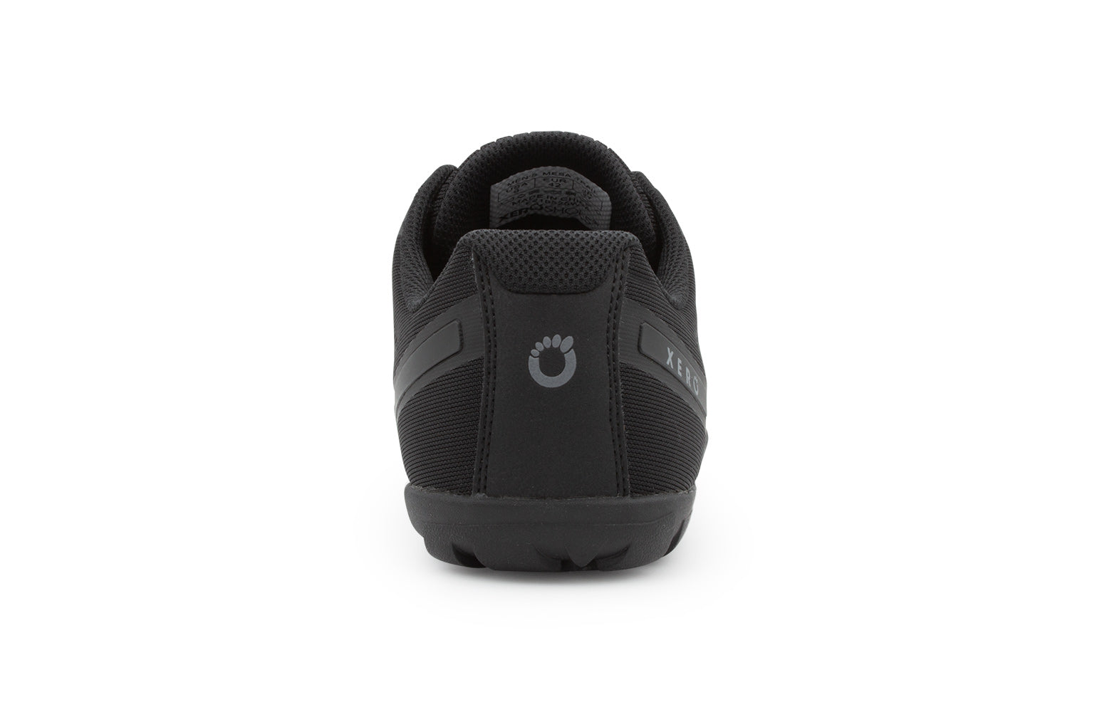 Xero Shoes Mesa Trail barfods trailsko til kvinder i farven black, bagfra