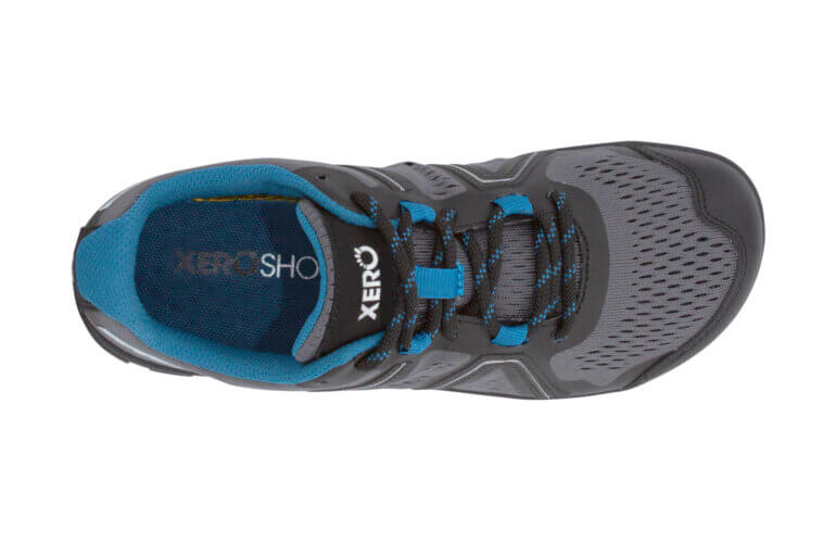 Xero Shoes Mesa Trail barfods trailsko til kvinder i farven dark gray sapphire, top