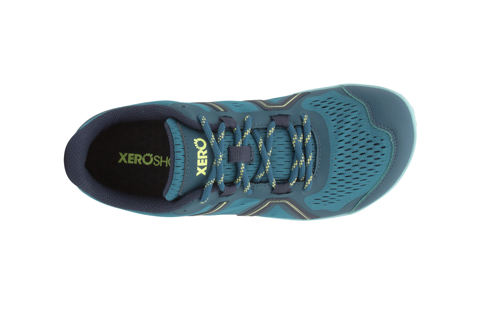 Xero Shoes Mesa Trail barfods trailsko til kvinder i farven lagoon, top
