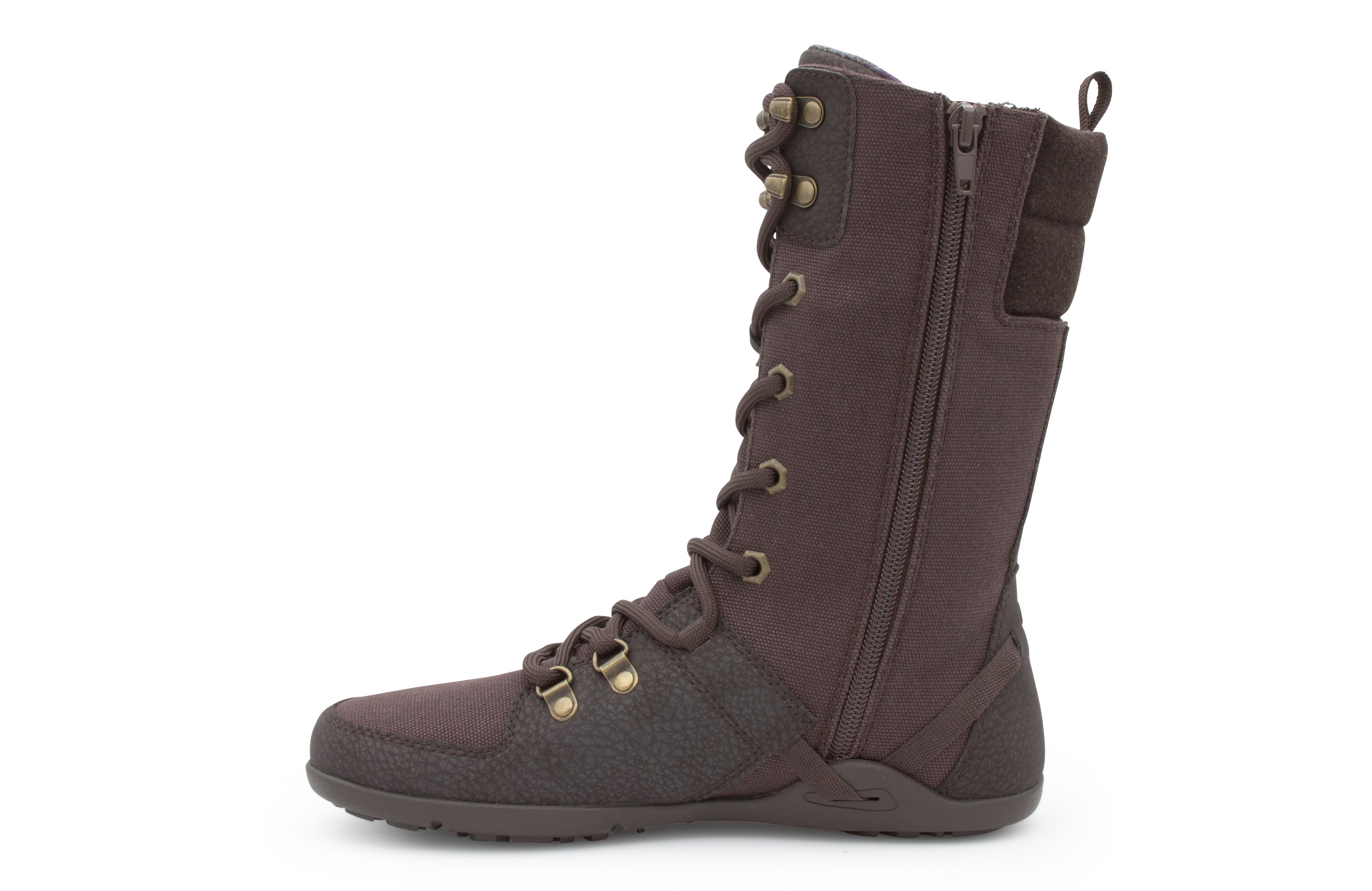 Xero Shoes Mika barfods vinterstøvler til kvinder i farven chocolate plum, inderside