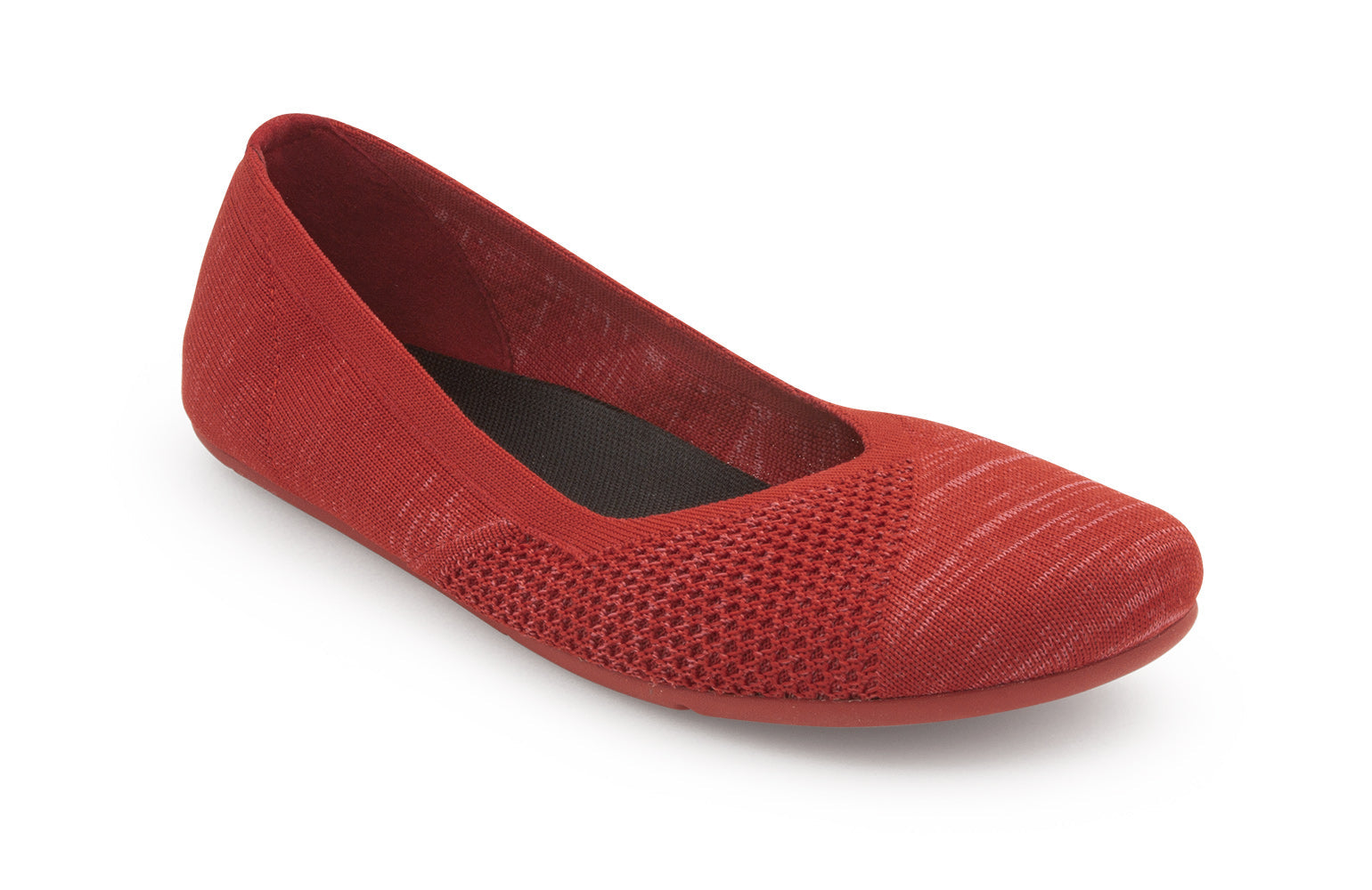 Xero Shoes Phoenix Knit Womens barfods ballerinaer til kvinder i farven red, vinklet