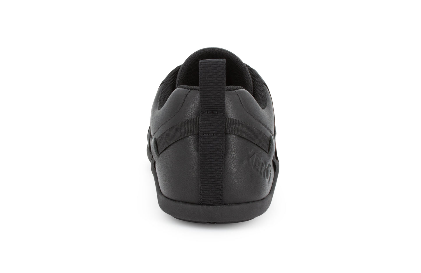 Xero Shoes Prio All-Day SR Mens barfods arbejdssko til mænd i farven black, bagfra