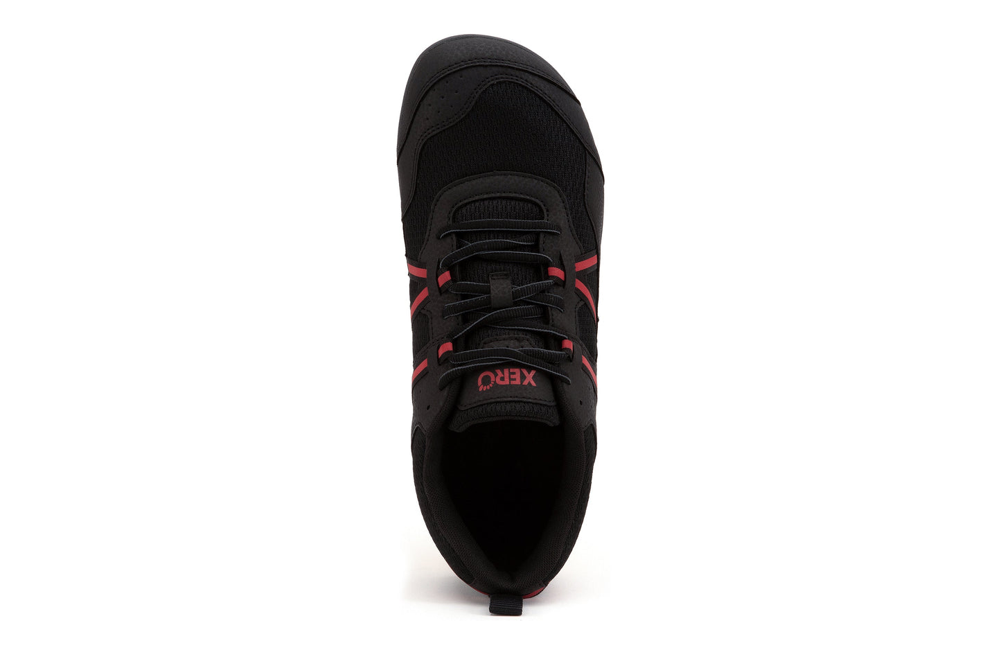 Xero Shoes Prio barfods løbesko/træningssko til mænd i farven black / samba red, top