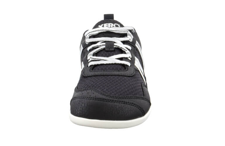 Xero Shoes Prio barfods løbesko/træningssko til mænd i farven black/white, forfra