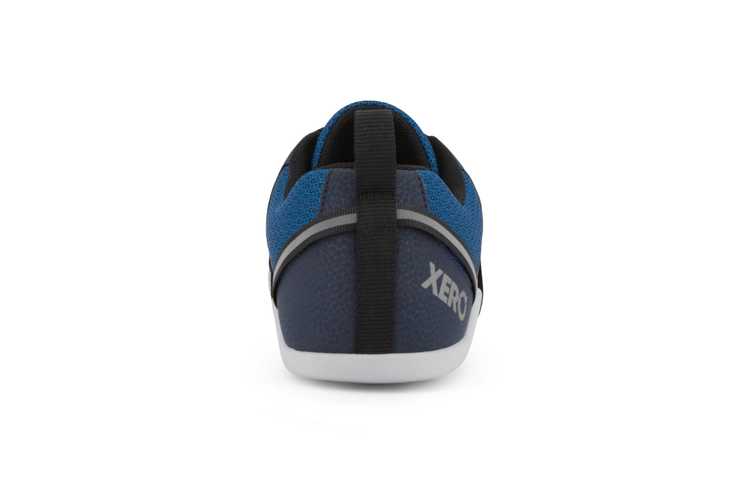 Xero Shoes Prio barfods løbesko/træningssko til mænd i farven mykonos blue, bagfra