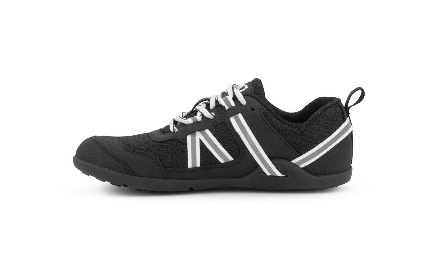 Xero Shoes Prio Kids barfods træningssko/sneakers til børn i farven black/white, inderside