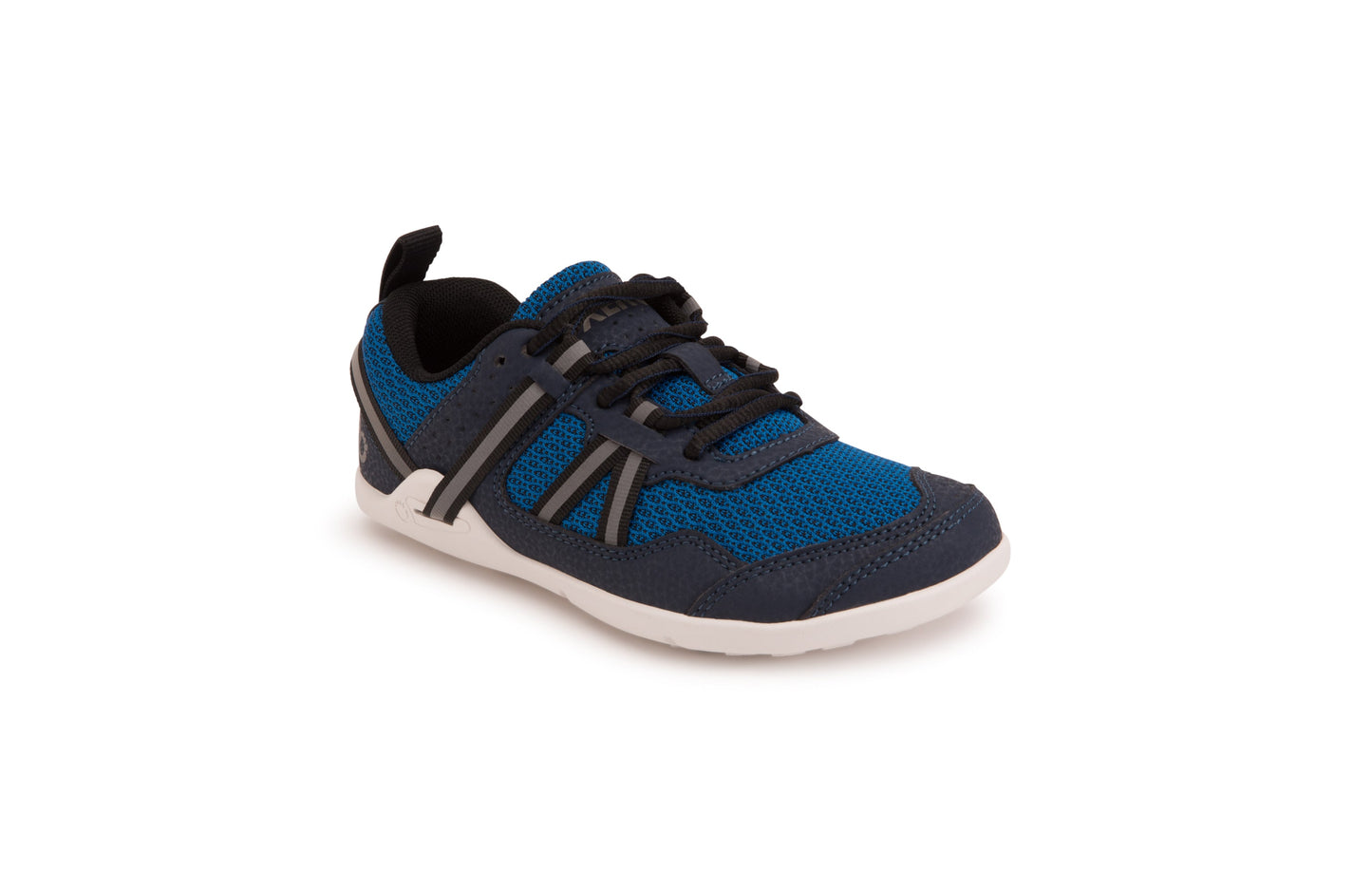 Xero Shoes Prio Kids barfods træningssko/sneakers til børn i farven mykonos blue, vinklet