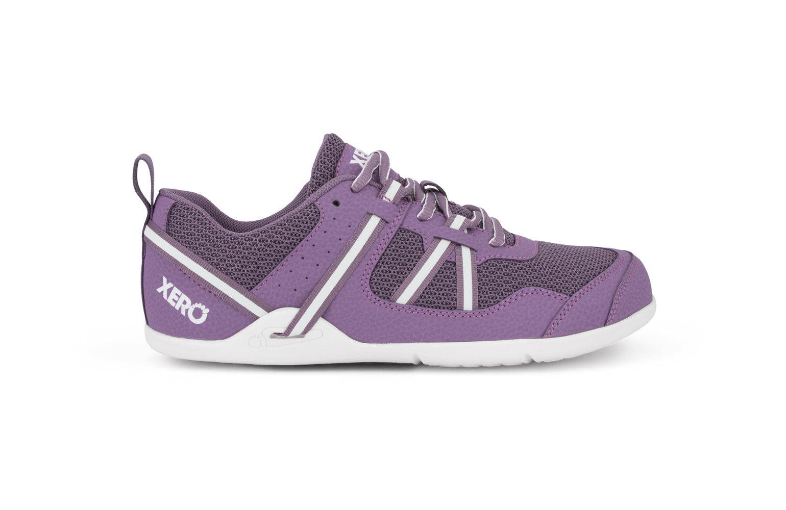 Xero Shoes Prio Kids barfods træningssko/sneakers til børn i farven violet, yderside