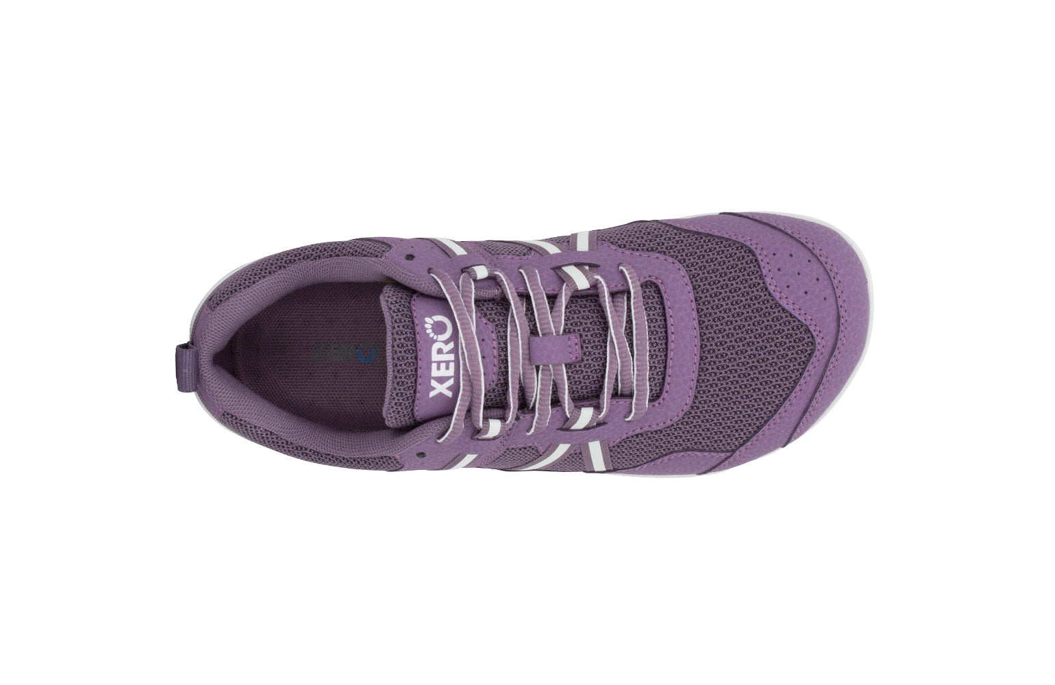 Xero Shoes Prio Kids barfods træningssko/sneakers til børn i farven violet, top
