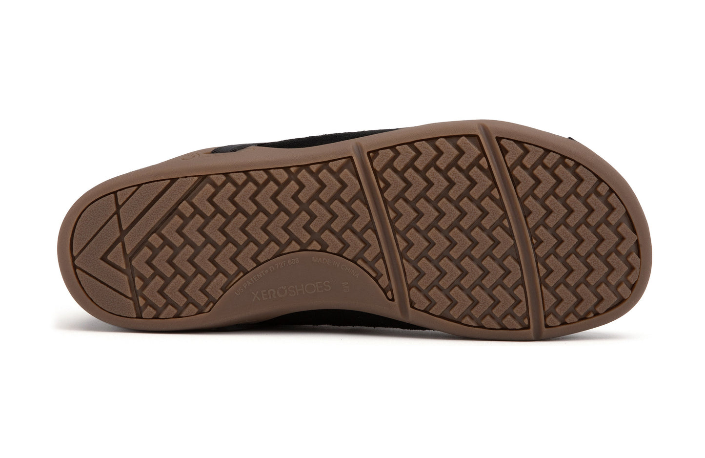 Xero Shoes Prio Suede barfods ruskind sneakers til mænd i farven black gum, saal