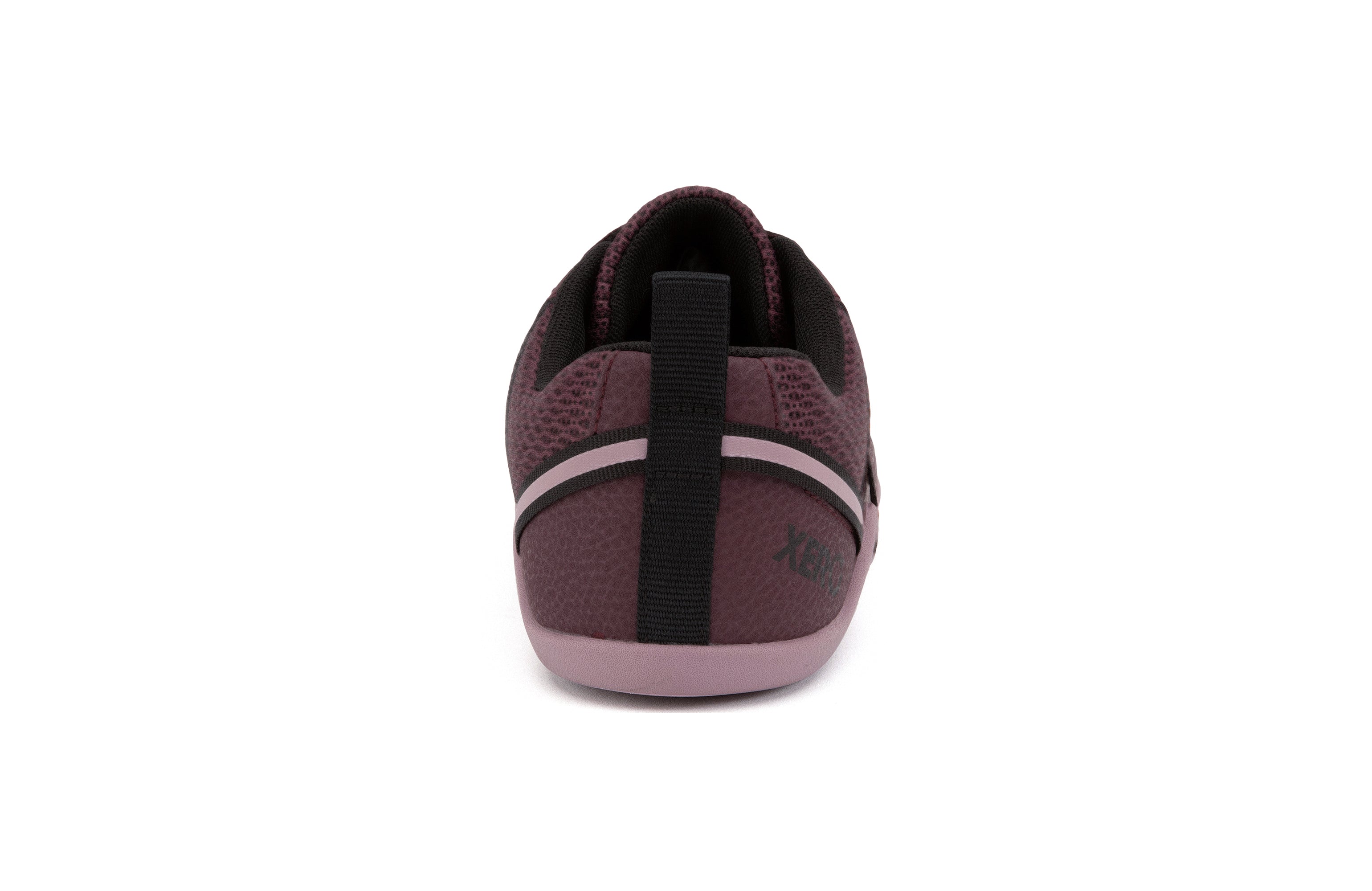 Xero Shoes Prio Womens barfods træningssko til kvinder i farven fig/elderberry, bagfra