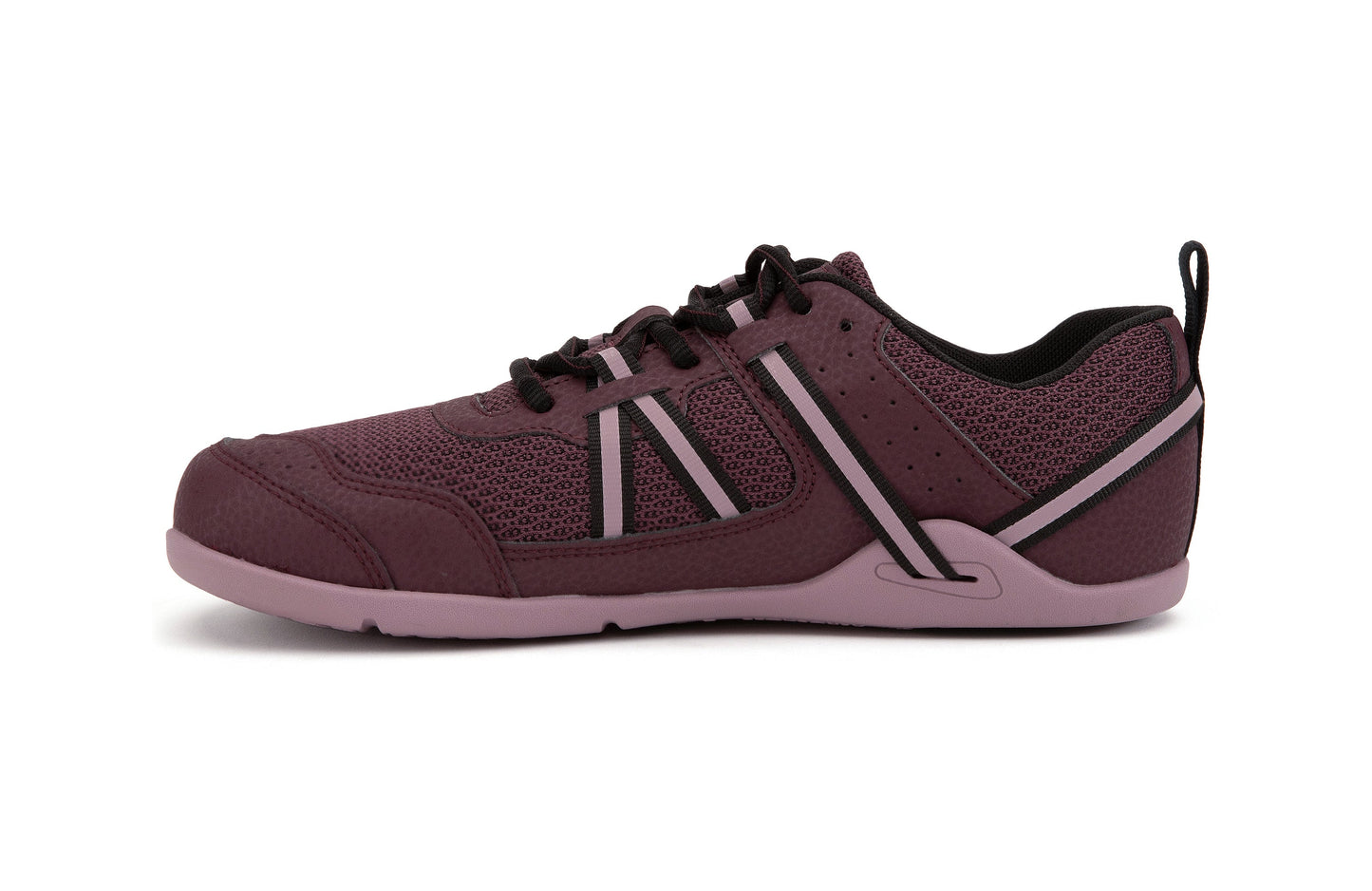 Xero Shoes Prio Womens barfods træningssko til kvinder i farven fig/elderberry, inderside