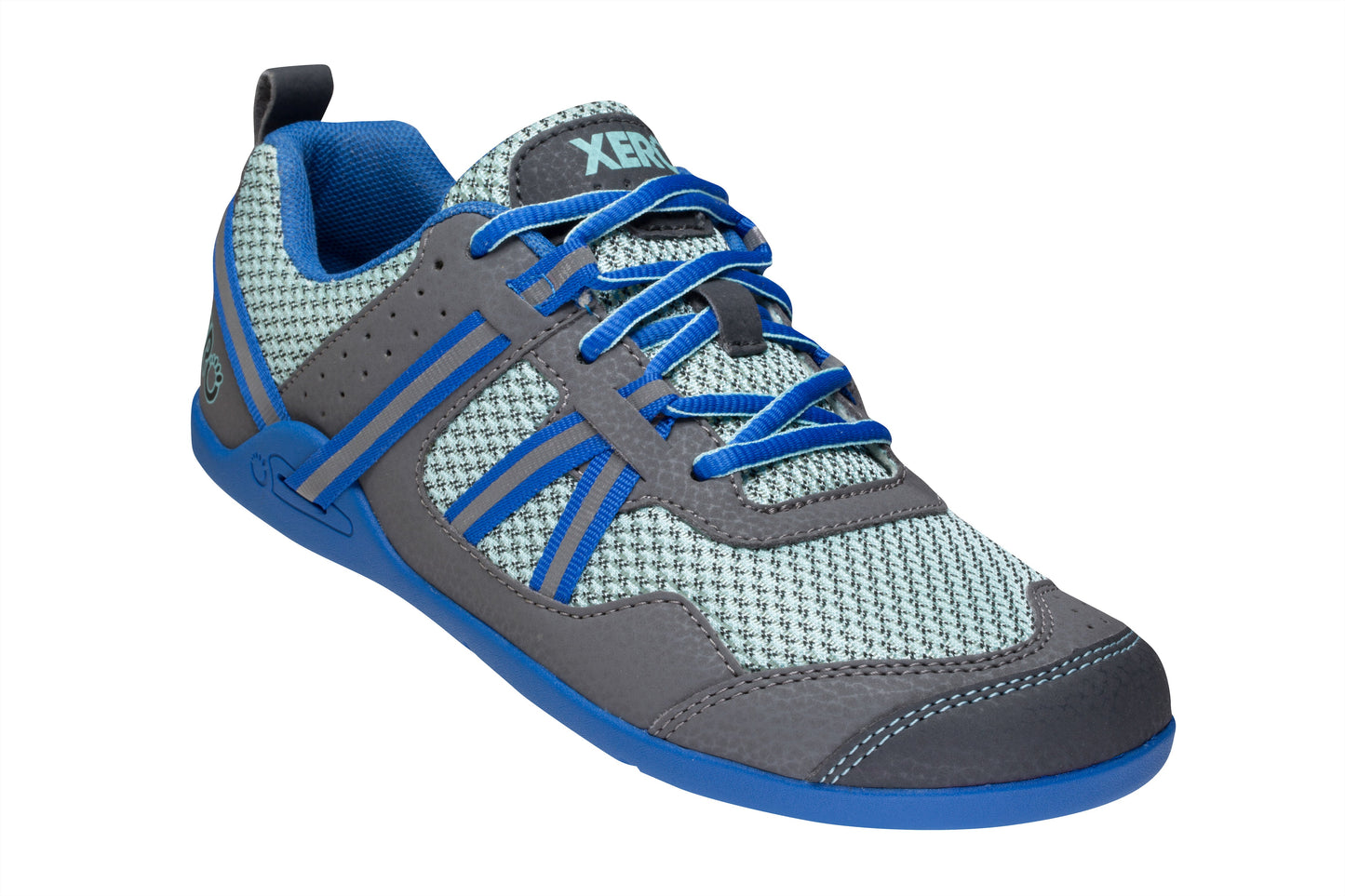 Xero Shoes Prio Womens barfods træningssko til kvinder i farven nautical blue, vinklet
