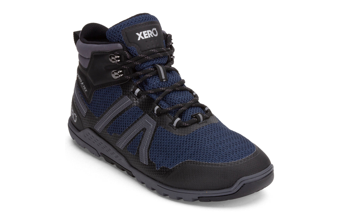 Xero Shoes Xcursion Fusion barfods støvler til mænd i farven moonlit blue / black, vinklet