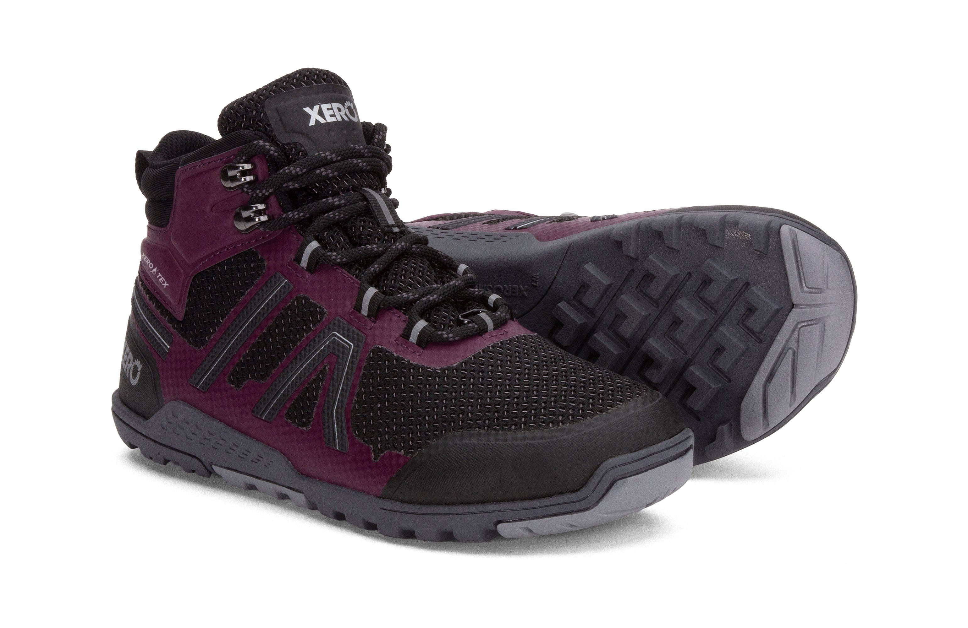 Xero Shoes Xcursion Fusion Womens barfods vandrestøvler til kvinder i farven fig, par