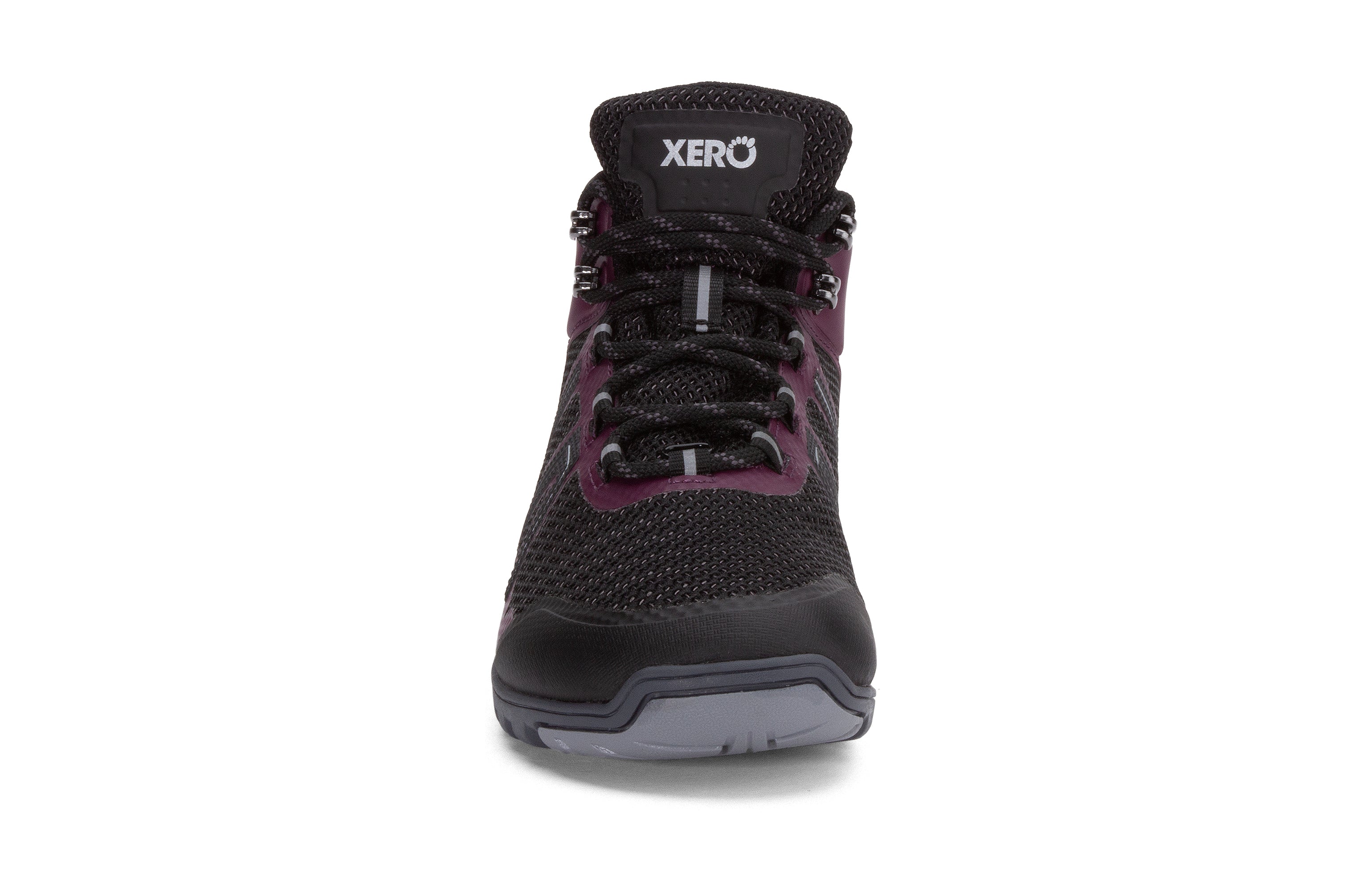 Xero Shoes Xcursion Fusion Womens barfods vandrestøvler til kvinder i farven fig, forfra