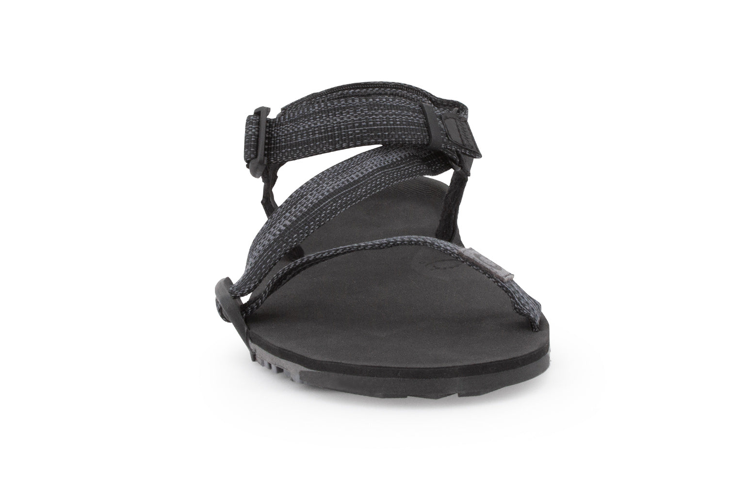Xero Shoes Z-Trail EV Mens barfods vandresandaler til mænd i farven multi-black, forfra