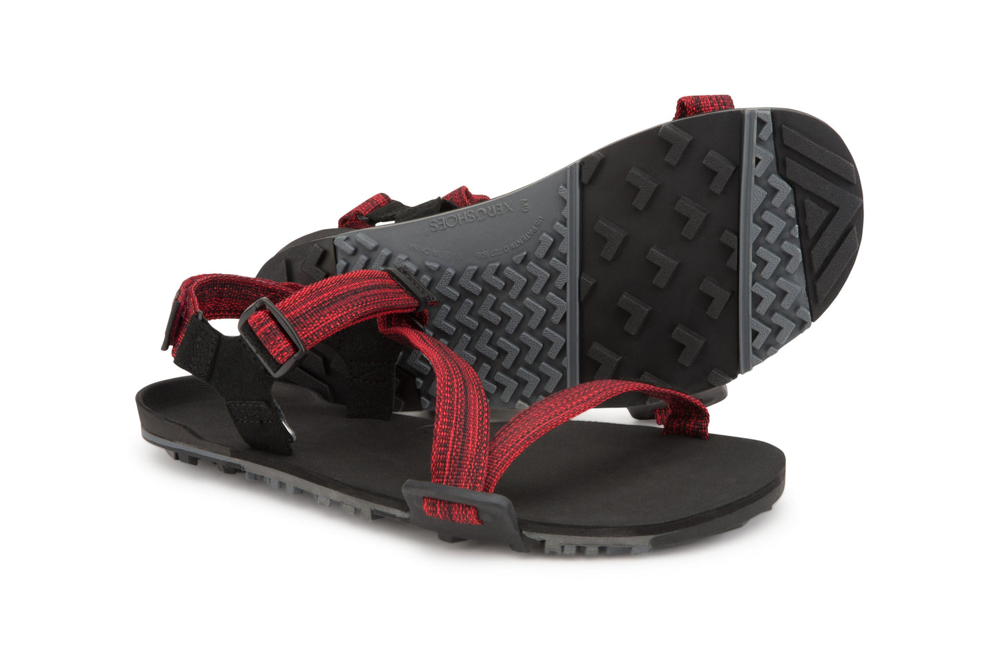 Xero Shoes Z-Trail EV Mens barfods vandresandaler til mænd i farven red, par