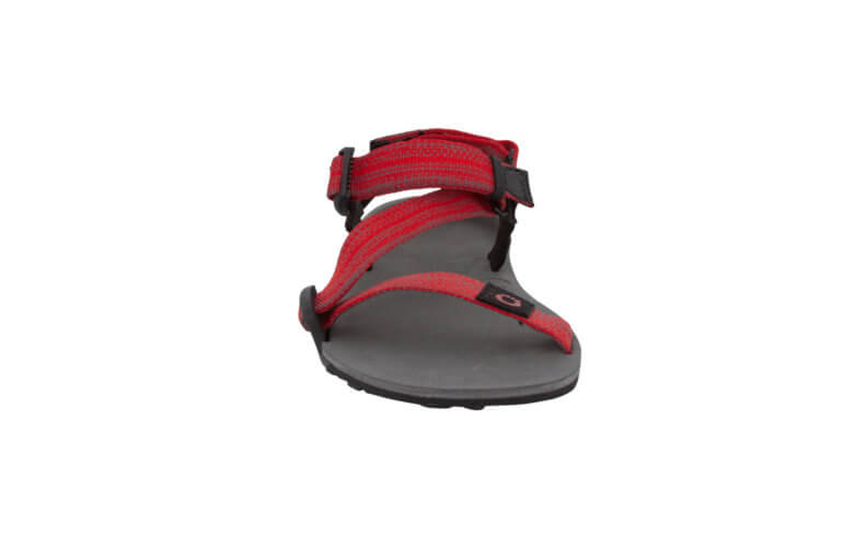 Xero Shoes Z-Trail Kids barfods sandaler til børn i farven red pepper, forfra
