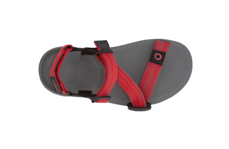 Xero Shoes Z-Trail Kids barfods sandaler til børn i farven red pepper, top