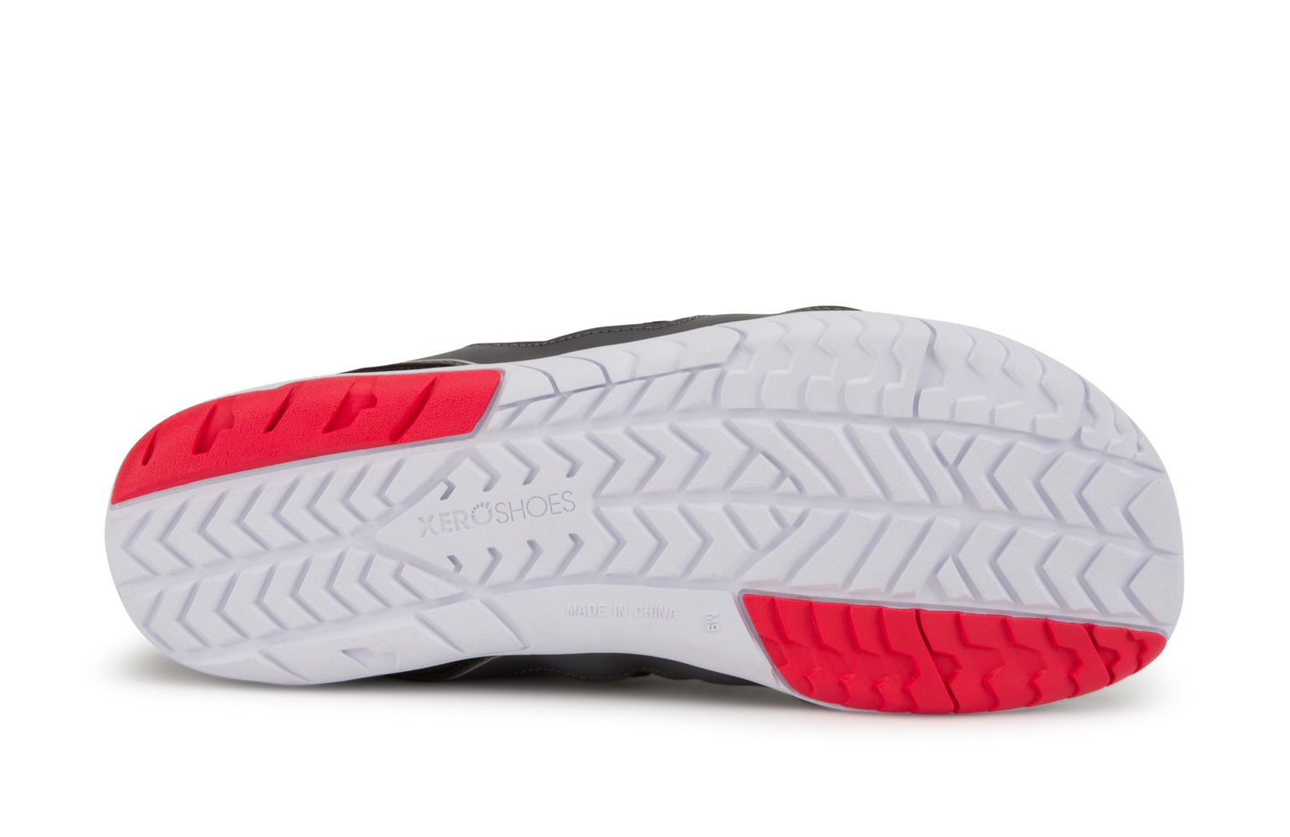 Xero Shoes Zelen Mens barfods sneaker træningssko til mænd i farven dark gray / red, saal